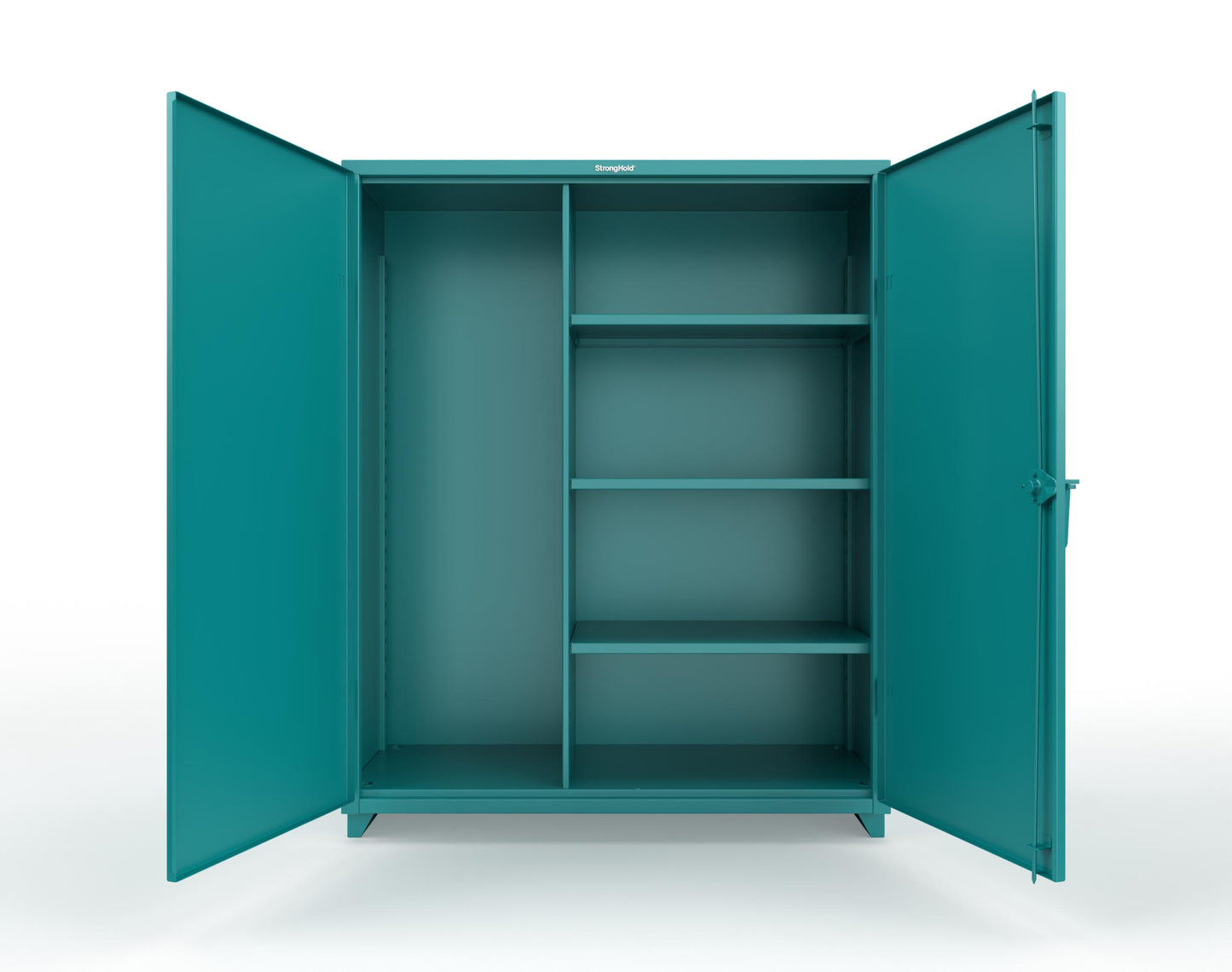 Extra Heavy Duty 14 GA Janitorial Cabinet with 3 Shelves - 60 In. W x 24 In. D x 75 In. H - 56-BC-243-L-5021