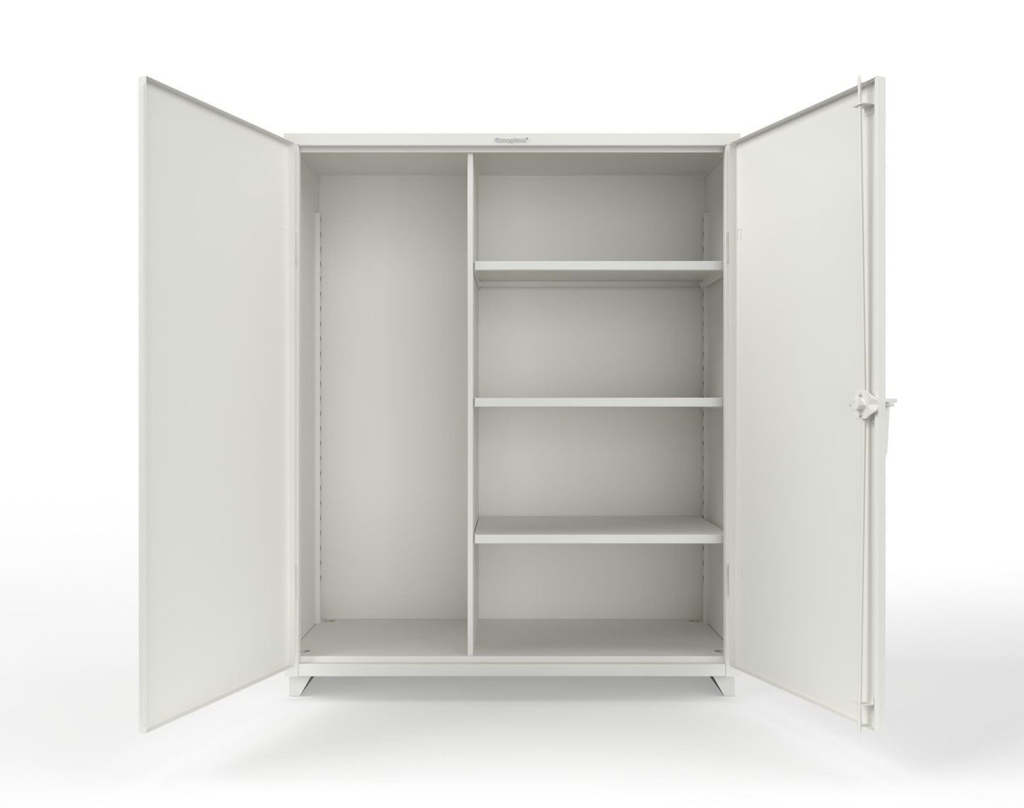 Extra Heavy Duty 14 GA Janitorial Cabinet with 3 Shelves - 60 In. W x 24 In. D x 75 In. H - 56-BC-243-L-9003