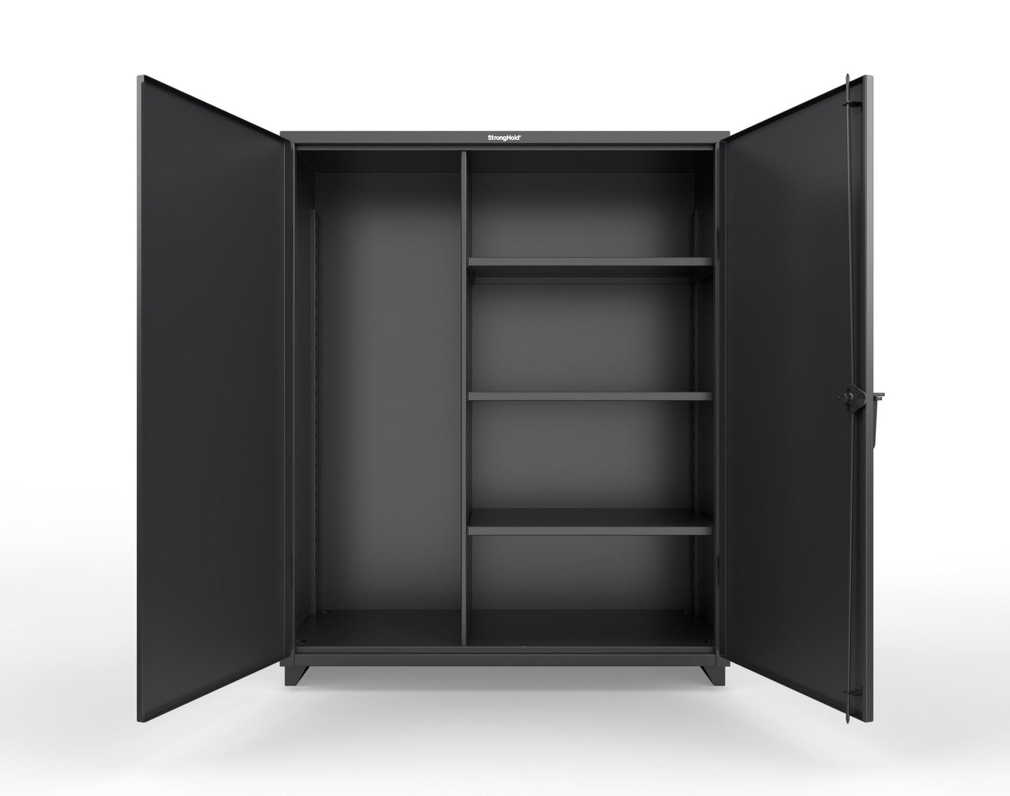 Extra Heavy Duty 14 GA Janitorial Cabinet with 3 Shelves - 60 In. W x 24 In. D x 75 In. H - 56-BC-243-L-9005