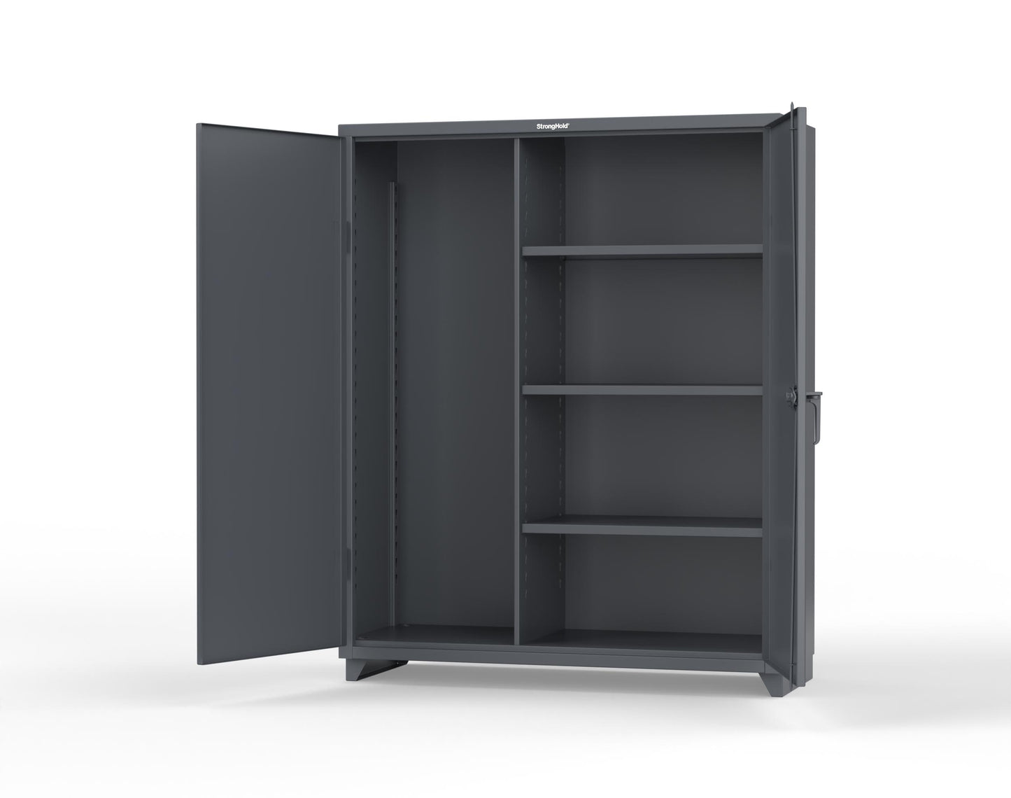 Extra Heavy Duty 14 GA Janitorial Cabinet with 3 Shelves - 60 In. W x 24 In. D x 75 In. H - 56-BC-243-L-7024