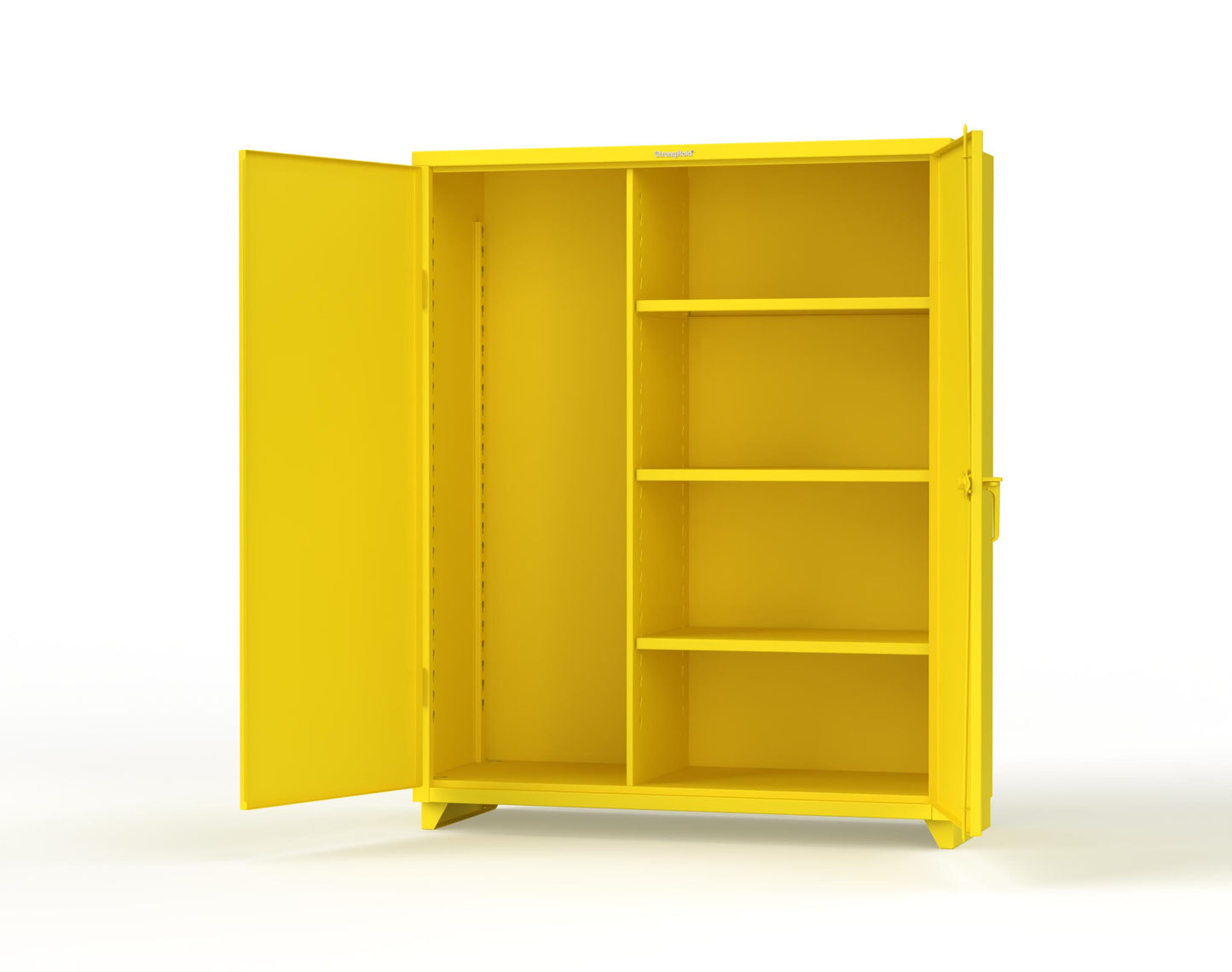 Extra Heavy Duty 14 GA Janitorial Cabinet with 3 Shelves - 60 In. W x 24 In. D x 75 In. H - 56-BC-243-L-1021
