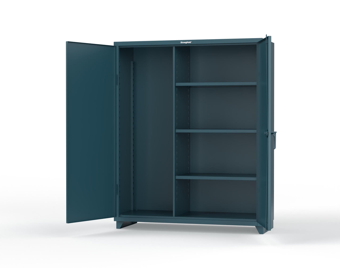 Extra Heavy Duty 14 GA Janitorial Cabinet with 3 Shelves - 60 In. W x 24 In. D x 75 In. H - 56-BC-243-L-5001
