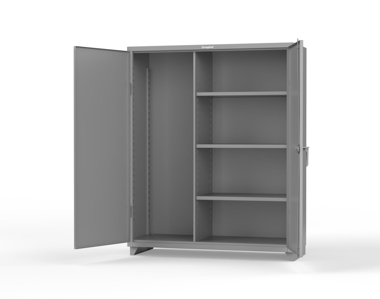 Extra Heavy Duty 14 GA Janitorial Cabinet with 3 Shelves - 60 In. W x 24 In. D x 75 In. H - 56-BC-243-L-7037
