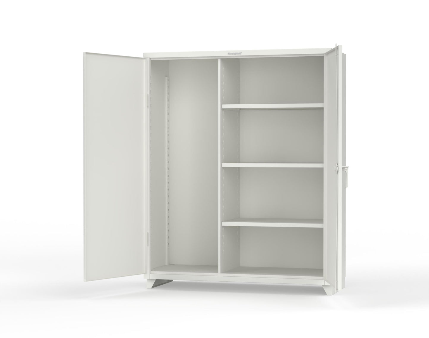 Extra Heavy Duty 14 GA Janitorial Cabinet with 3 Shelves - 60 In. W x 24 In. D x 75 In. H - 56-BC-243-L-9003