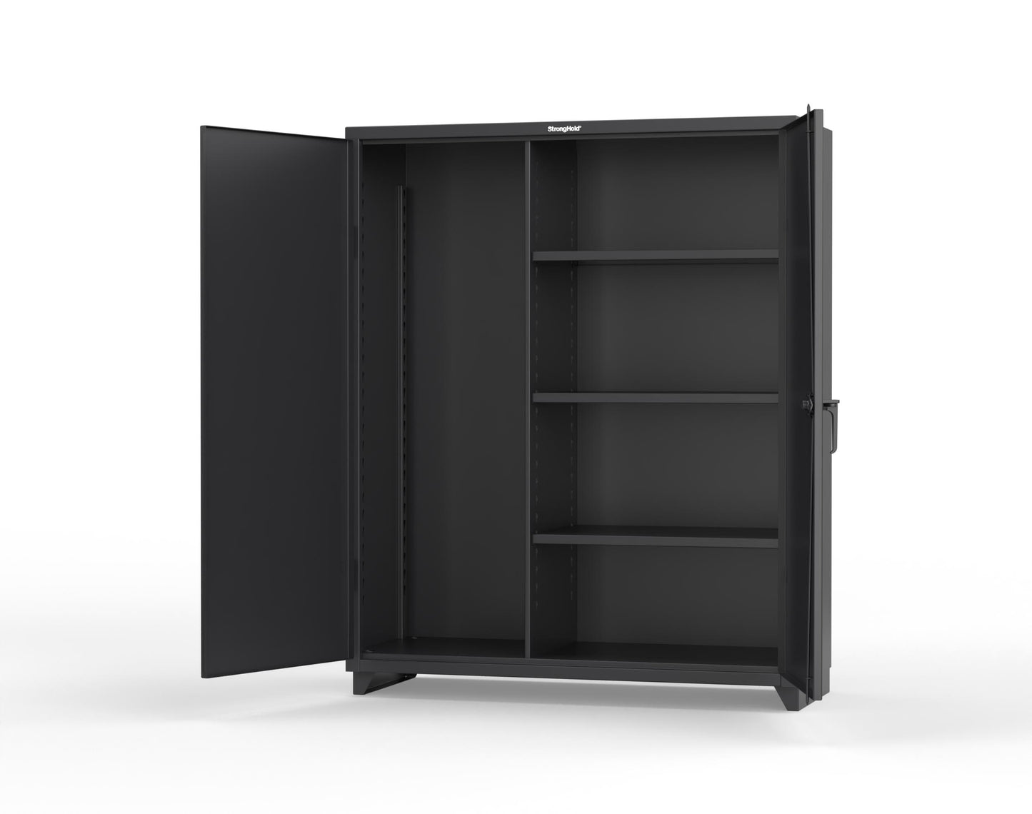 Extra Heavy Duty 14 GA Janitorial Cabinet with 3 Shelves - 60 In. W x 24 In. D x 75 In. H - 56-BC-243-L-9005