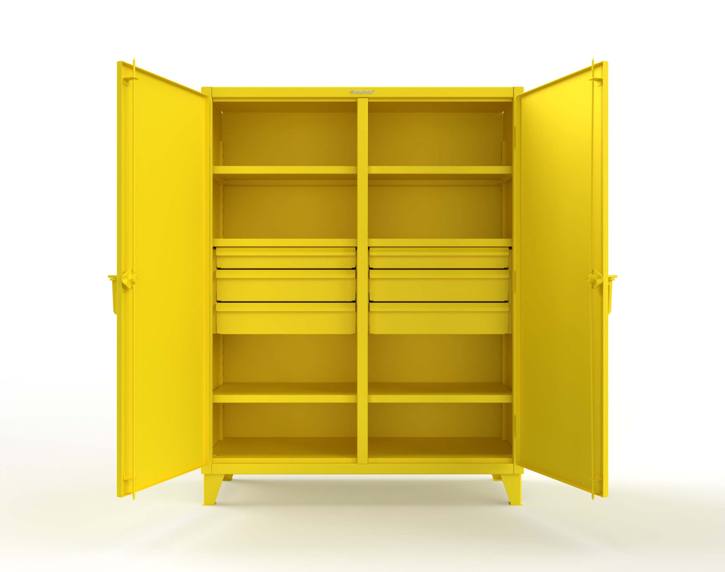 Extreme Duty 12 GA Double Shift Cabinet with 6 Drawers, 6 Shelves - 60 In. W x 24 In. D x 78 In. H - 56-DS-246-6DB-1021