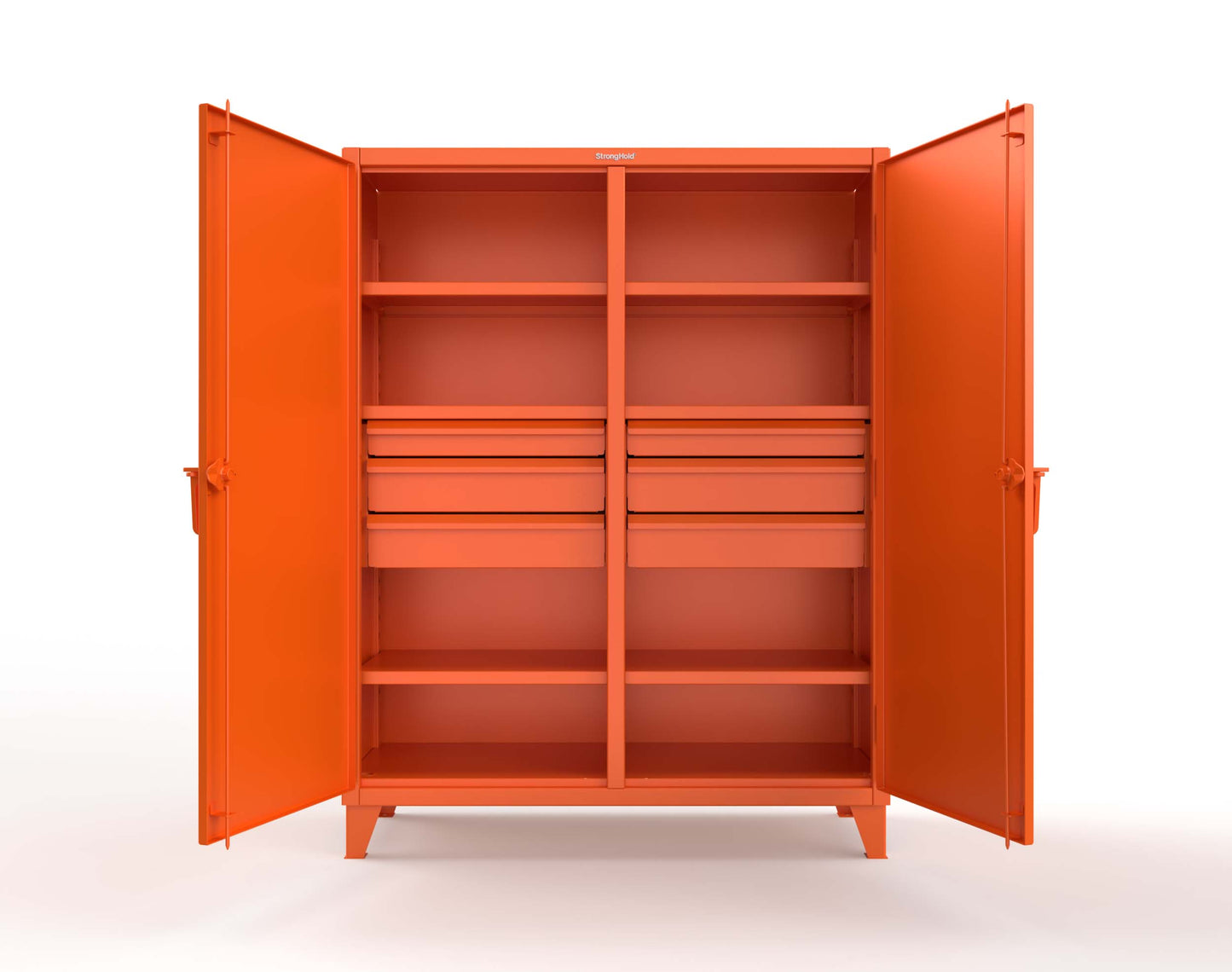 Extreme Duty 12 GA Double Shift Cabinet with 6 Drawers, 6 Shelves - 60 In. W x 24 In. D x 78 In. H - 56-DS-246-6DB-2009