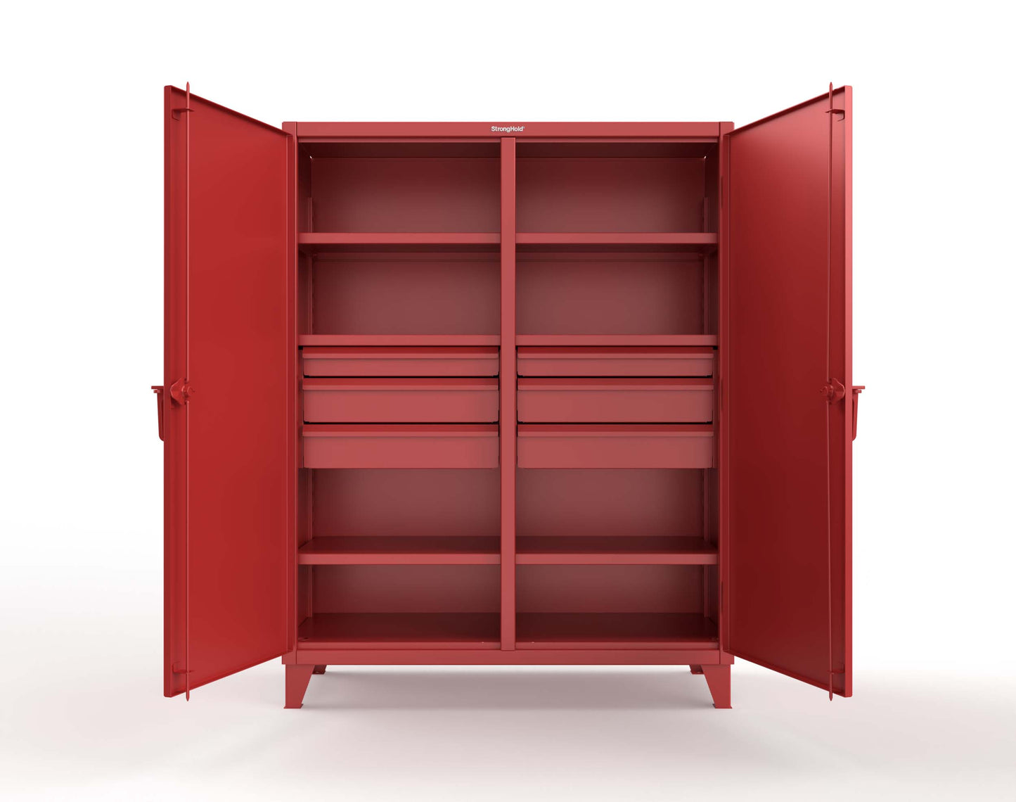 Extreme Duty 12 GA Double Shift Cabinet with 6 Drawers, 6 Shelves - 60 In. W x 24 In. D x 78 In. H - 56-DS-246-6DB-3001