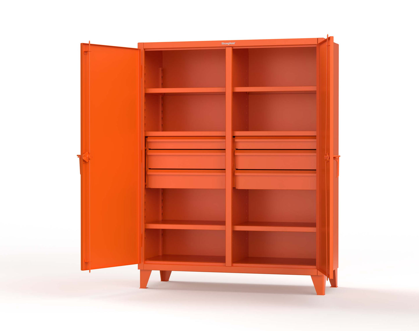 Extreme Duty 12 GA Double Shift Cabinet with 6 Drawers, 6 Shelves - 60 In. W x 24 In. D x 78 In. H - 56-DS-246-6DB-2009