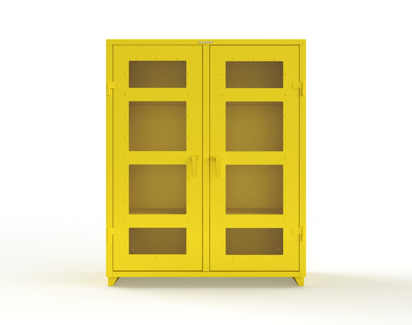 Extra Heavy Duty 14 GA Double Shift Clear View Cabinet with 6 Shelves - 60 In. W x 24 In. D x 75 In. H - 56-DS-LD-246-L-1021