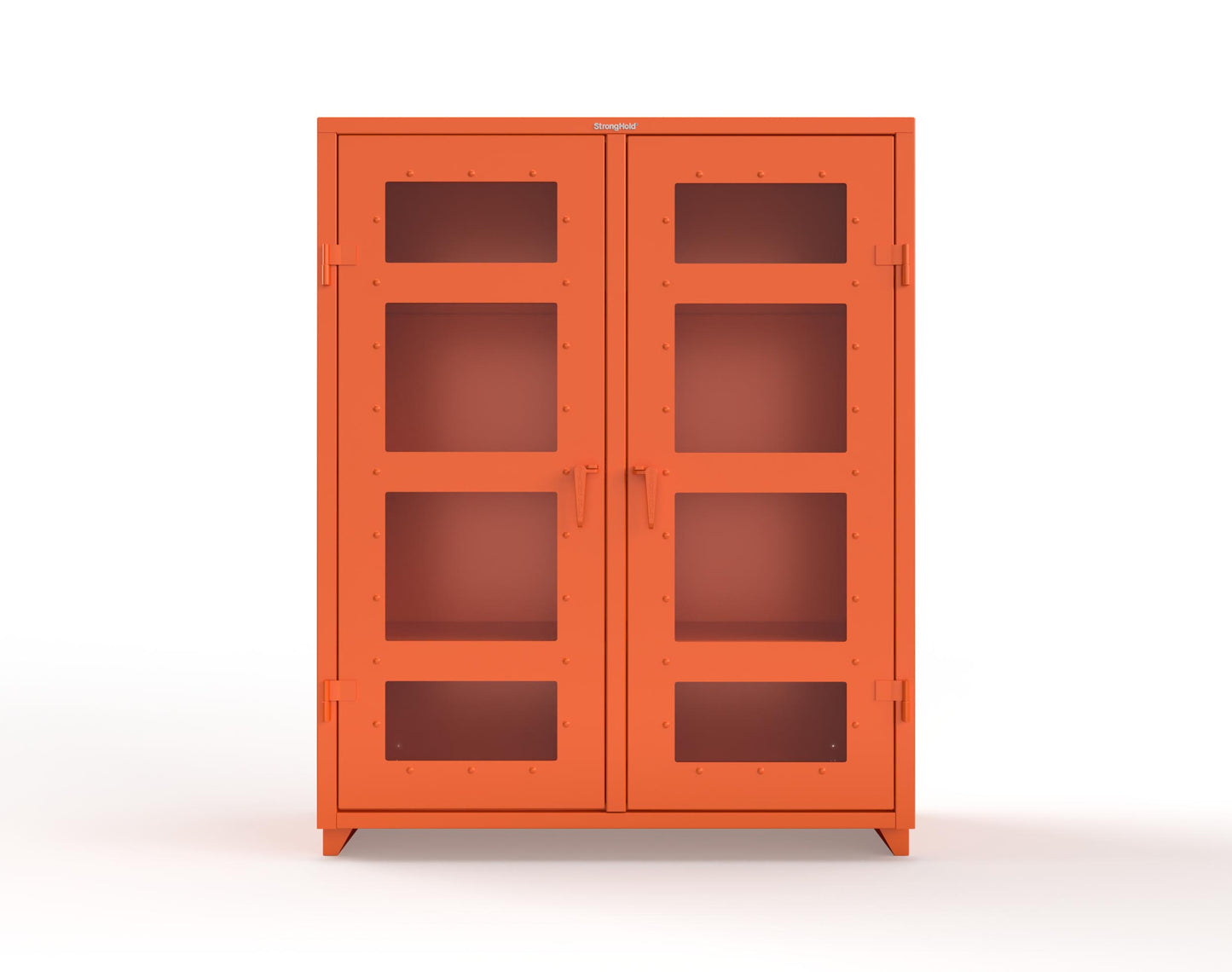 Extra Heavy Duty 14 GA Double Shift Clear View Cabinet with 6 Shelves - 60 In. W x 24 In. D x 75 In. H - 56-DS-LD-246-L-2009