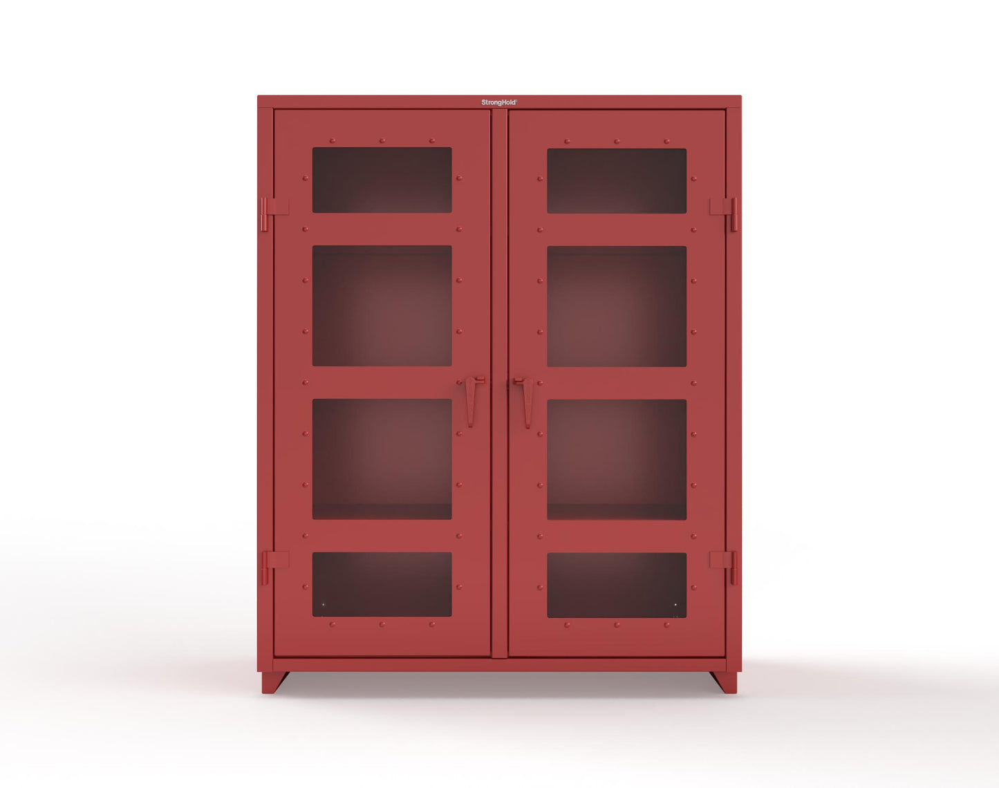 Extra Heavy Duty 14 GA Double Shift Clear View Cabinet with 6 Shelves - 60 In. W x 24 In. D x 75 In. H - 56-DS-LD-246-L-3001