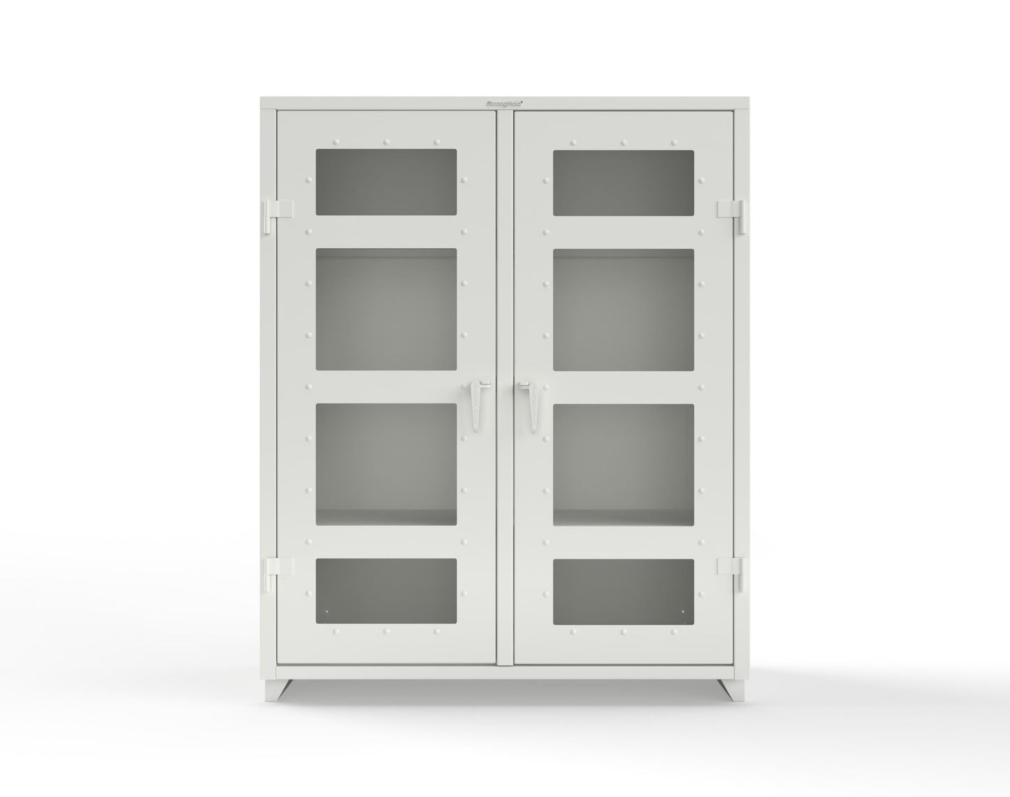 Extra Heavy Duty 14 GA Double Shift Clear View Cabinet with 6 Shelves - 60 In. W x 24 In. D x 75 In. H - 56-DS-LD-246-L-9003