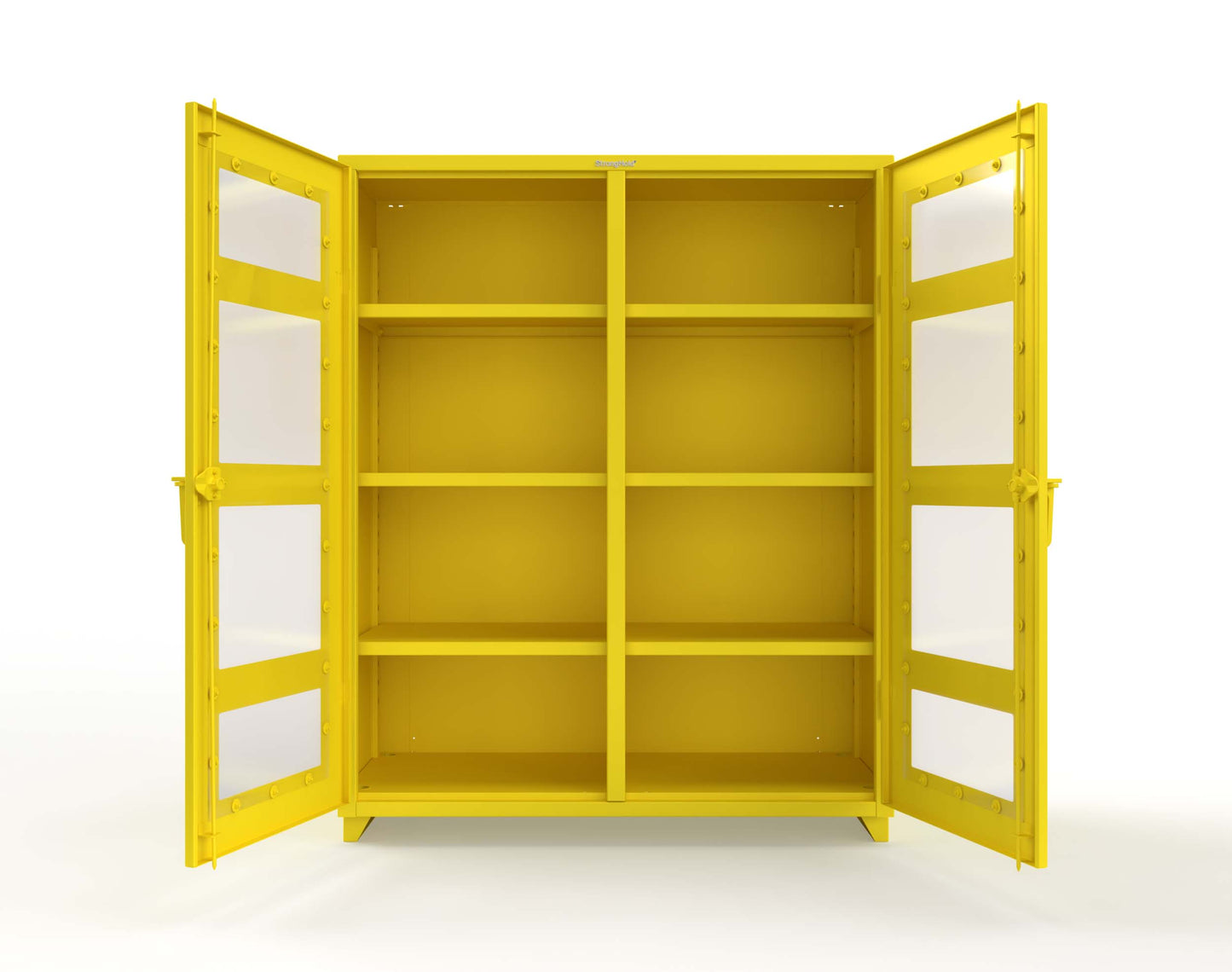 Extra Heavy Duty 14 GA Double Shift Clear View Cabinet with 6 Shelves - 60 In. W x 24 In. D x 75 In. H - 56-DS-LD-246-L-1021