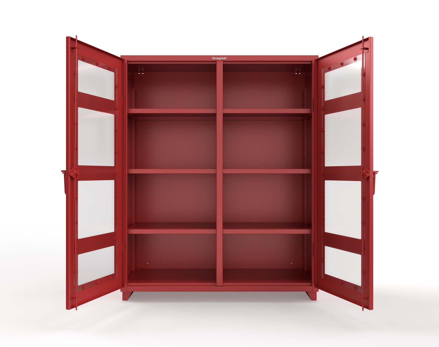 Extra Heavy Duty 14 GA Double Shift Clear View Cabinet with 6 Shelves - 60 In. W x 24 In. D x 75 In. H - 56-DS-LD-246-L-3001
