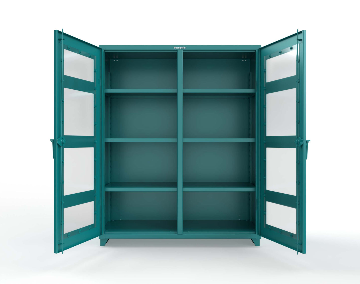 Extra Heavy Duty 14 GA Double Shift Clear View Cabinet with 6 Shelves - 60 In. W x 24 In. D x 75 In. H - 56-DS-LD-246-L-5021