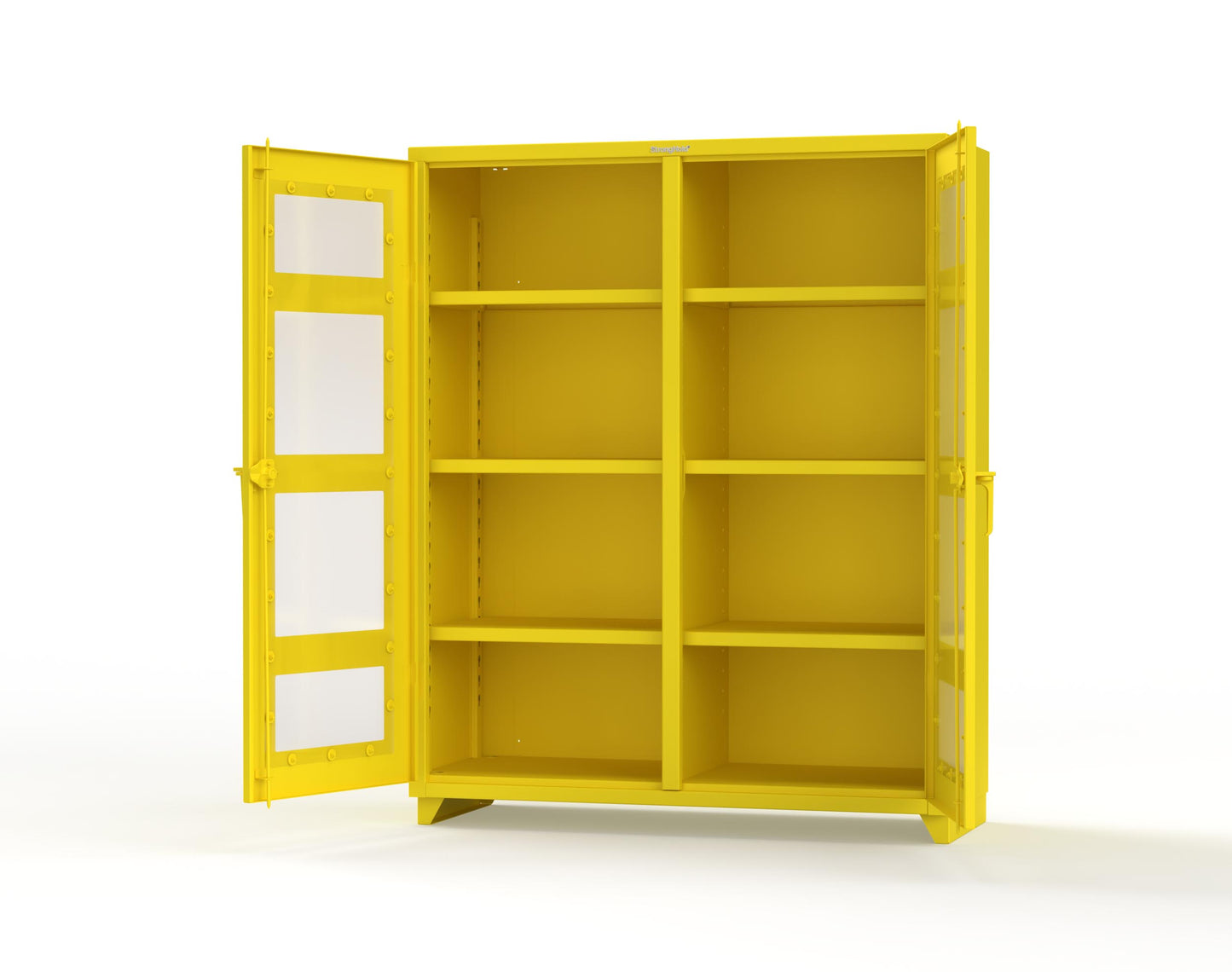 Extra Heavy Duty 14 GA Double Shift Clear View Cabinet with 6 Shelves - 60 In. W x 24 In. D x 75 In. H - 56-DS-LD-246-L-1021