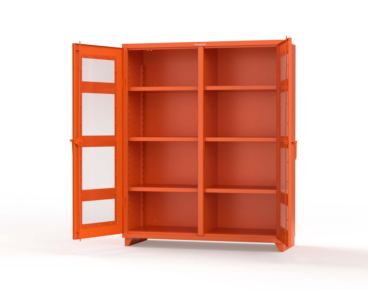 Extra Heavy Duty 14 GA Double Shift Clear View Cabinet with 6 Shelves - 60 In. W x 24 In. D x 75 In. H - 56-DS-LD-246-L-2009