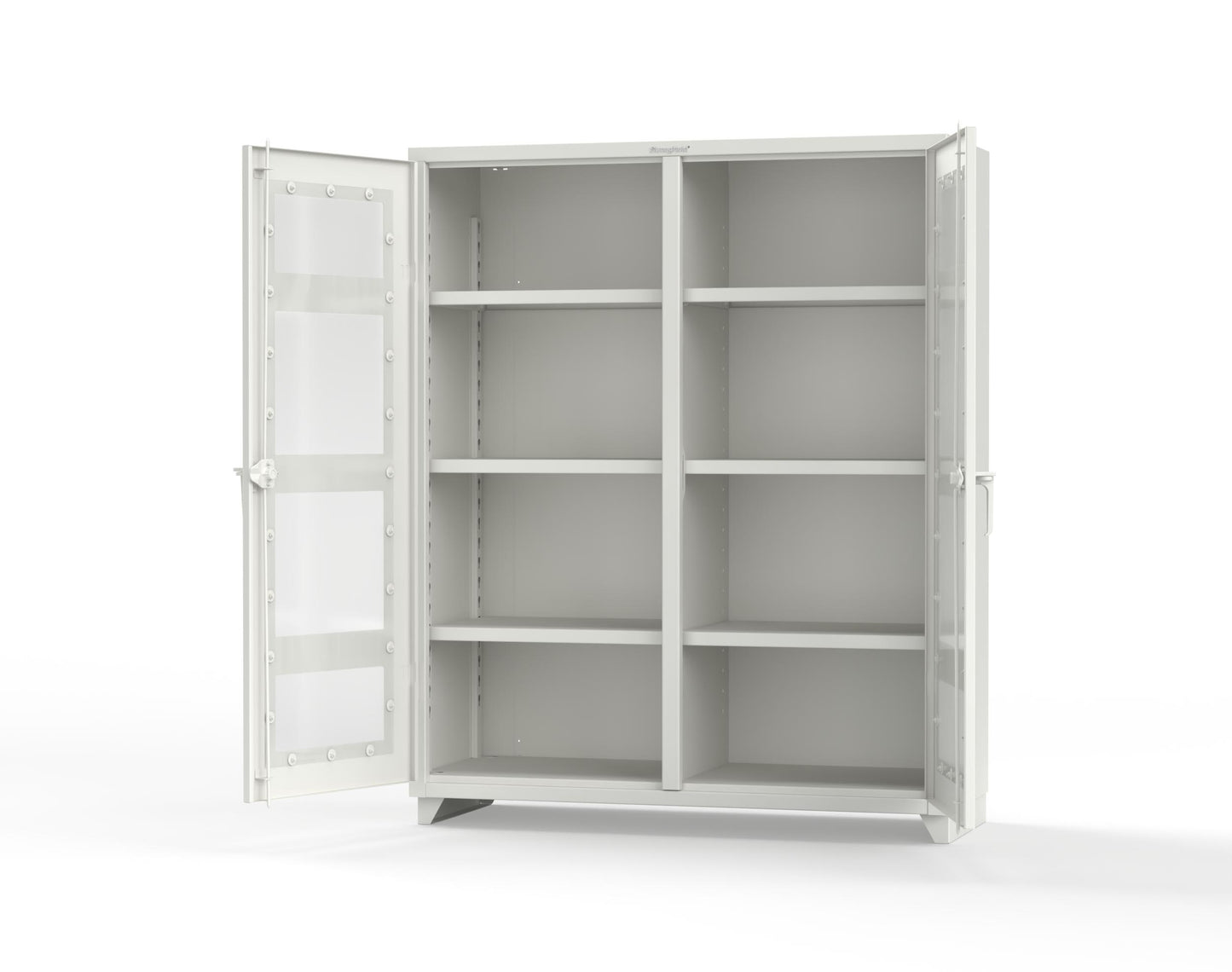 Extra Heavy Duty 14 GA Double Shift Clear View Cabinet with 6 Shelves - 60 In. W x 24 In. D x 75 In. H - 56-DS-LD-246-L-9003