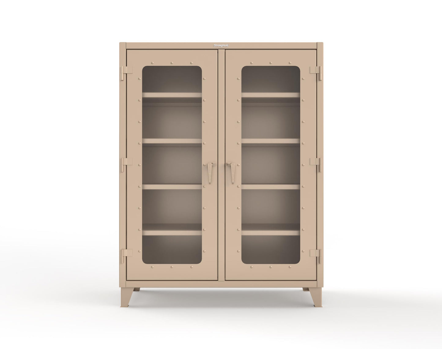 Extreme Duty 12 GA Clear View Double Shift Cabinet with 8 Shelves - 60 In. W x 24 In. D x 78 In. H - 56-DS-LD-248-1019