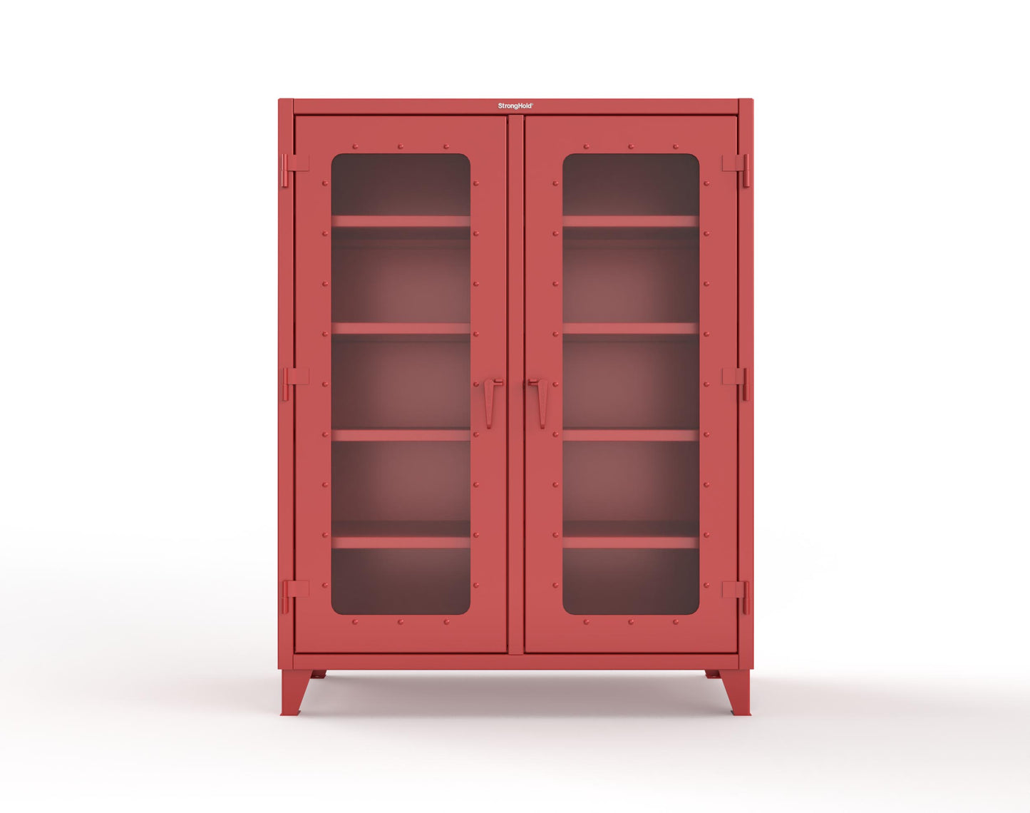 Extreme Duty 12 GA Clear View Double Shift Cabinet with 8 Shelves - 60 In. W x 24 In. D x 78 In. H - 56-DS-LD-248-3001