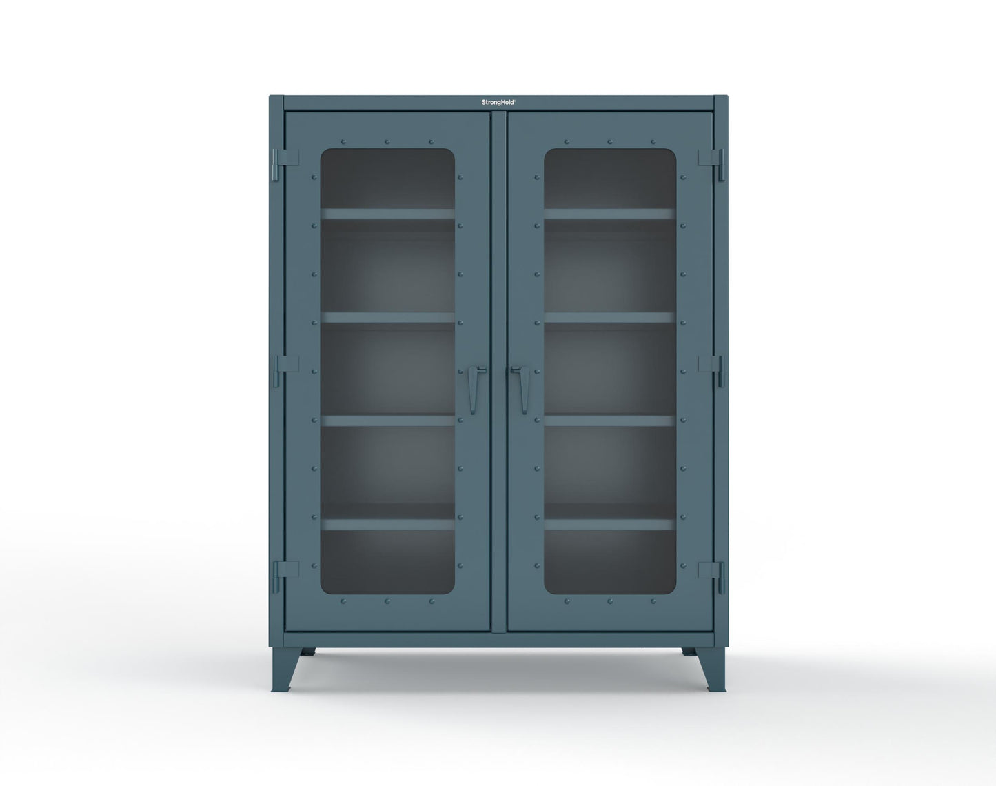 Extreme Duty 12 GA Clear View Double Shift Cabinet with 8 Shelves - 60 In. W x 24 In. D x 78 In. H - 56-DS-LD-248-5001