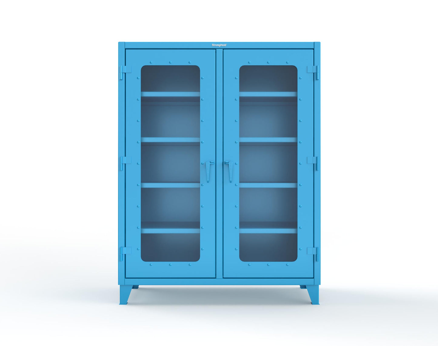 Extreme Duty 12 GA Clear View Double Shift Cabinet with 8 Shelves - 60 In. W x 24 In. D x 78 In. H - 56-DS-LD-248-5012