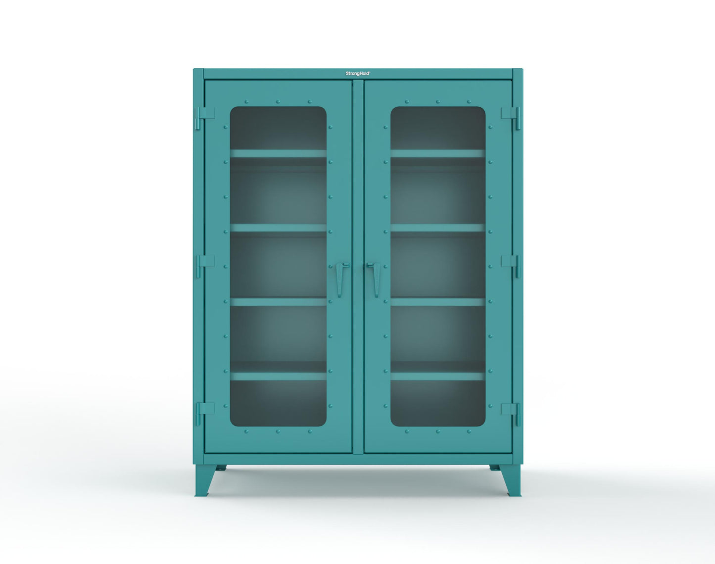 Extreme Duty 12 GA Clear View Double Shift Cabinet with 8 Shelves - 60 In. W x 24 In. D x 78 In. H - 56-DS-LD-248-5021