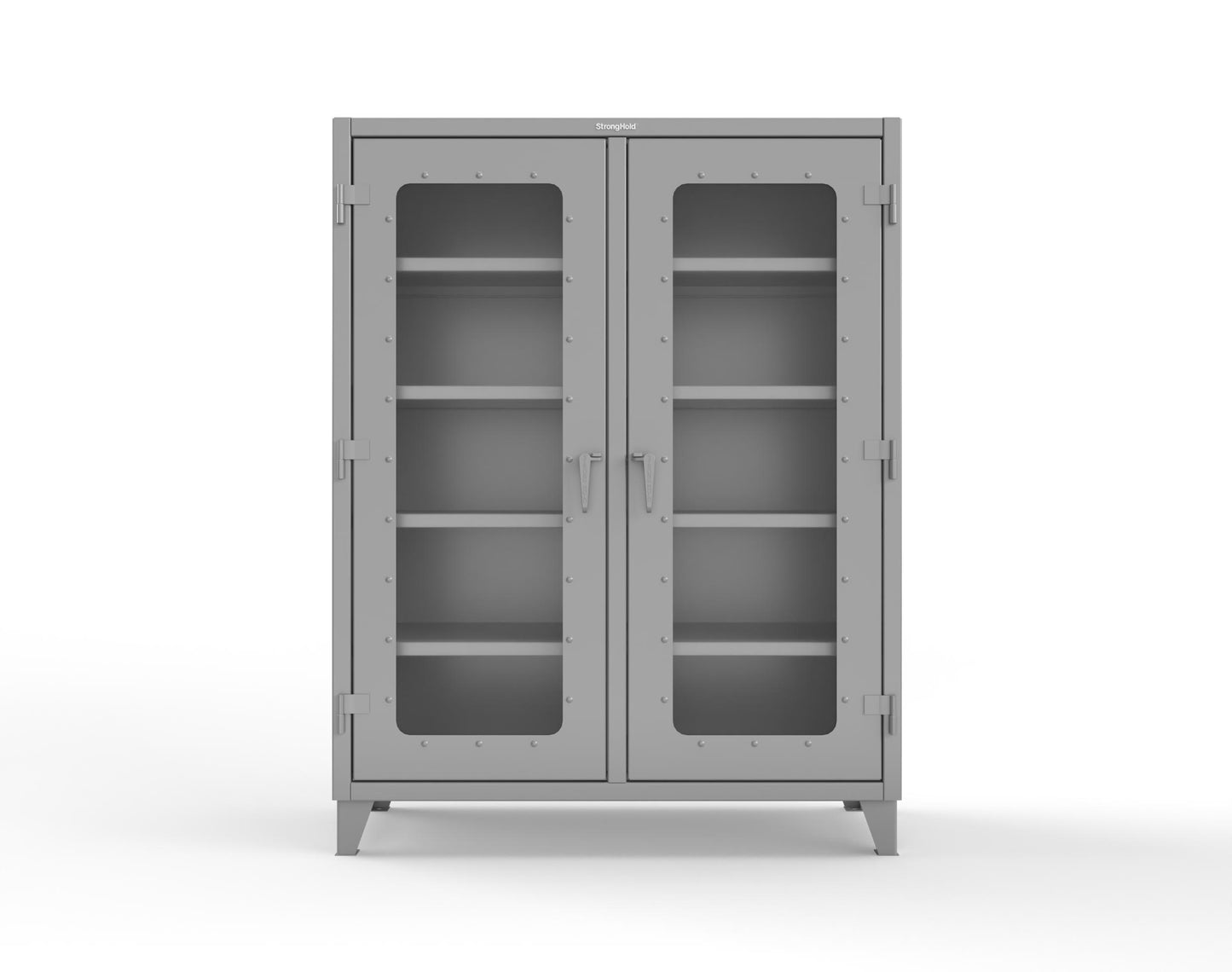 Extreme Duty 12 GA Clear View Double Shift Cabinet with 8 Shelves - 60 In. W x 24 In. D x 78 In. H - 56-DS-LD-248-7037