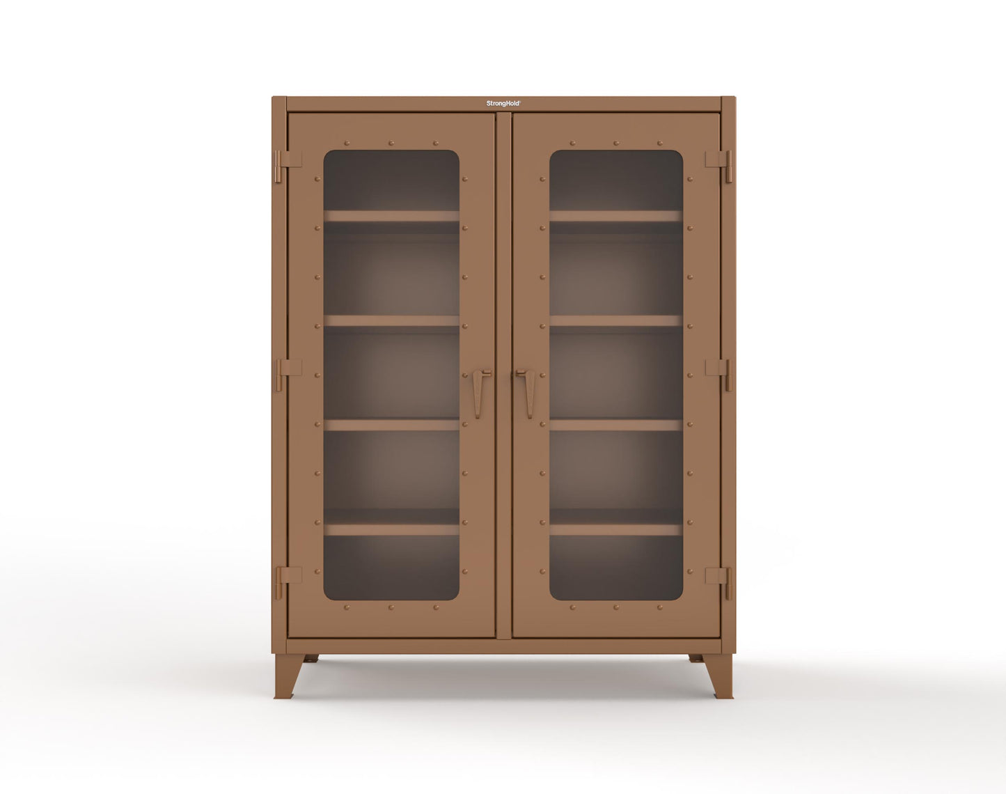 Extreme Duty 12 GA Clear View Double Shift Cabinet with 8 Shelves - 60 In. W x 24 In. D x 78 In. H - 56-DS-LD-248-8008