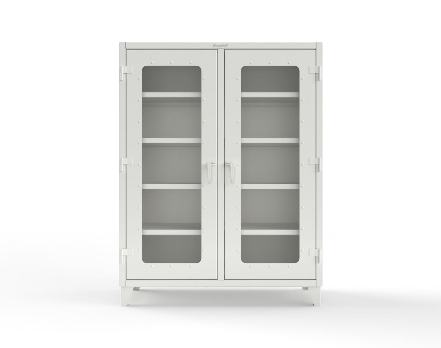 Extreme Duty 12 GA Clear View Double Shift Cabinet with 8 Shelves - 60 In. W x 24 In. D x 78 In. H - 56-DS-LD-248-9003