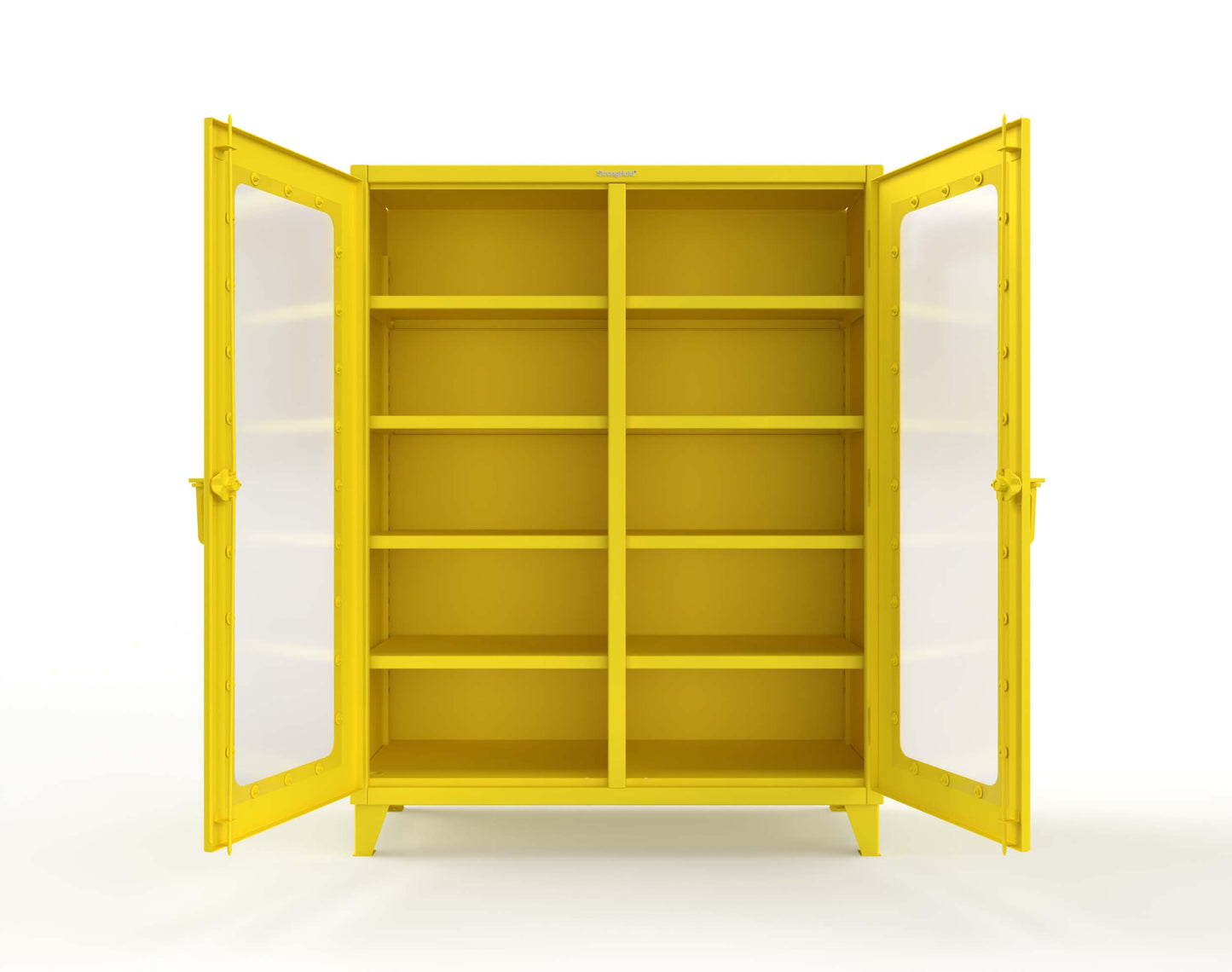 Extreme Duty 12 GA Clear View Double Shift Cabinet with 8 Shelves - 60 In. W x 24 In. D x 78 In. H - 56-DS-LD-248-1021