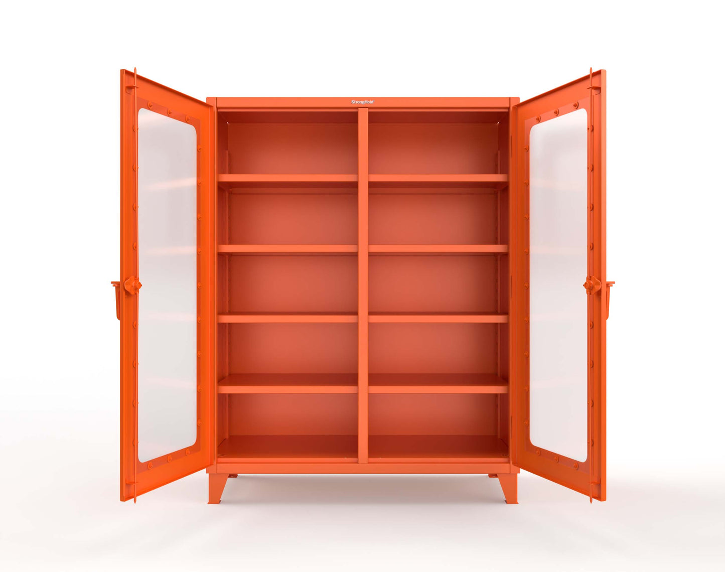 Extreme Duty 12 GA Clear View Double Shift Cabinet with 8 Shelves - 60 In. W x 24 In. D x 78 In. H - 56-DS-LD-248-2009