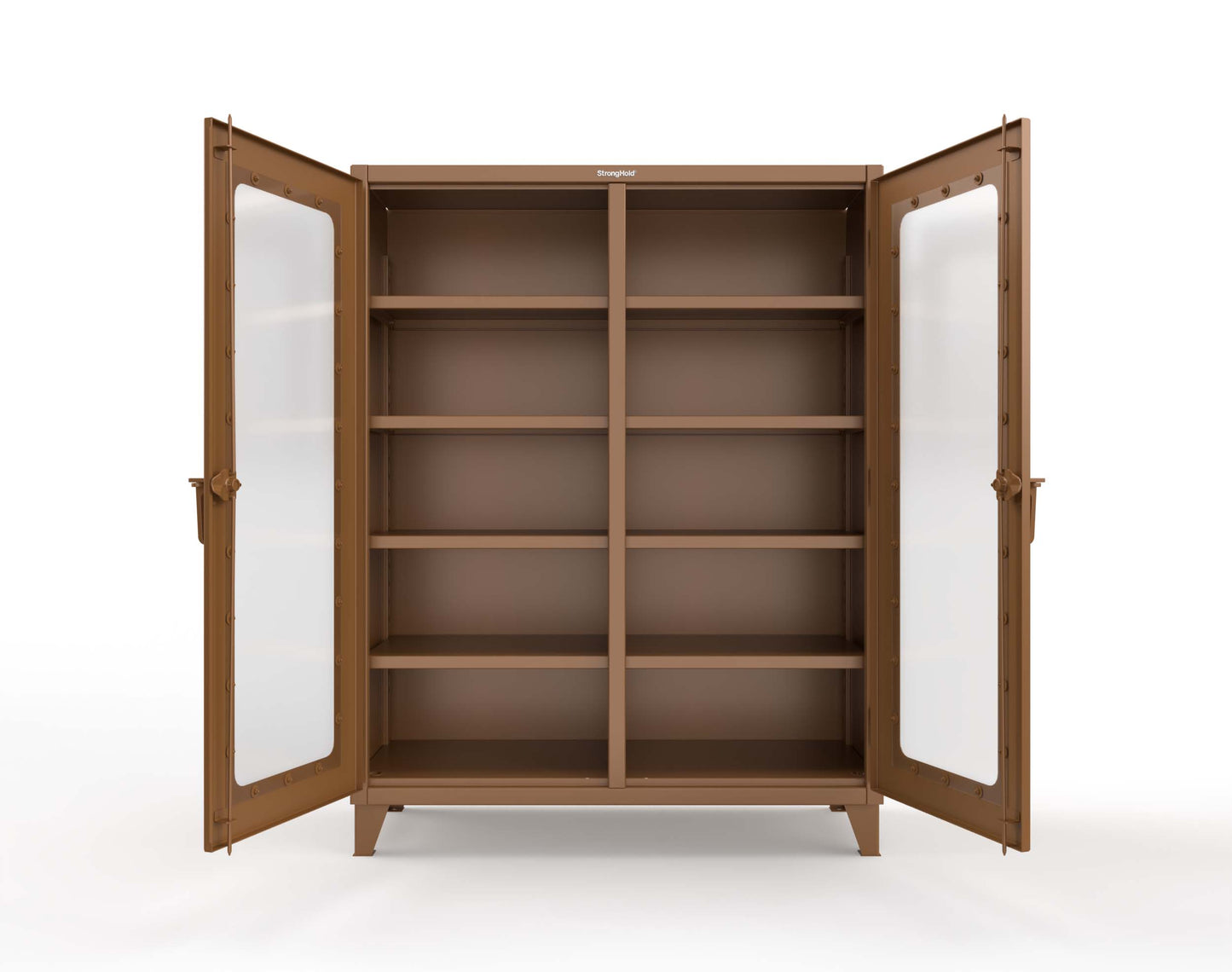 Extreme Duty 12 GA Clear View Double Shift Cabinet with 8 Shelves - 60 In. W x 24 In. D x 78 In. H - 56-DS-LD-248-8008
