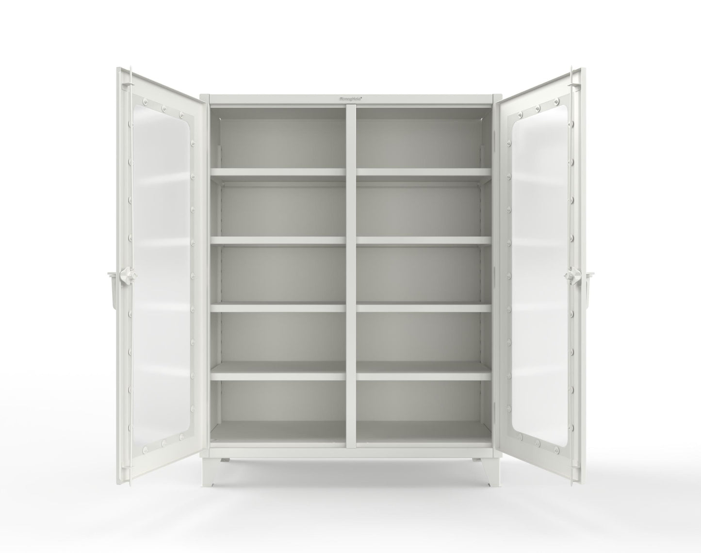 Extreme Duty 12 GA Clear View Double Shift Cabinet with 8 Shelves - 60 In. W x 24 In. D x 78 In. H - 56-DS-LD-248-9003