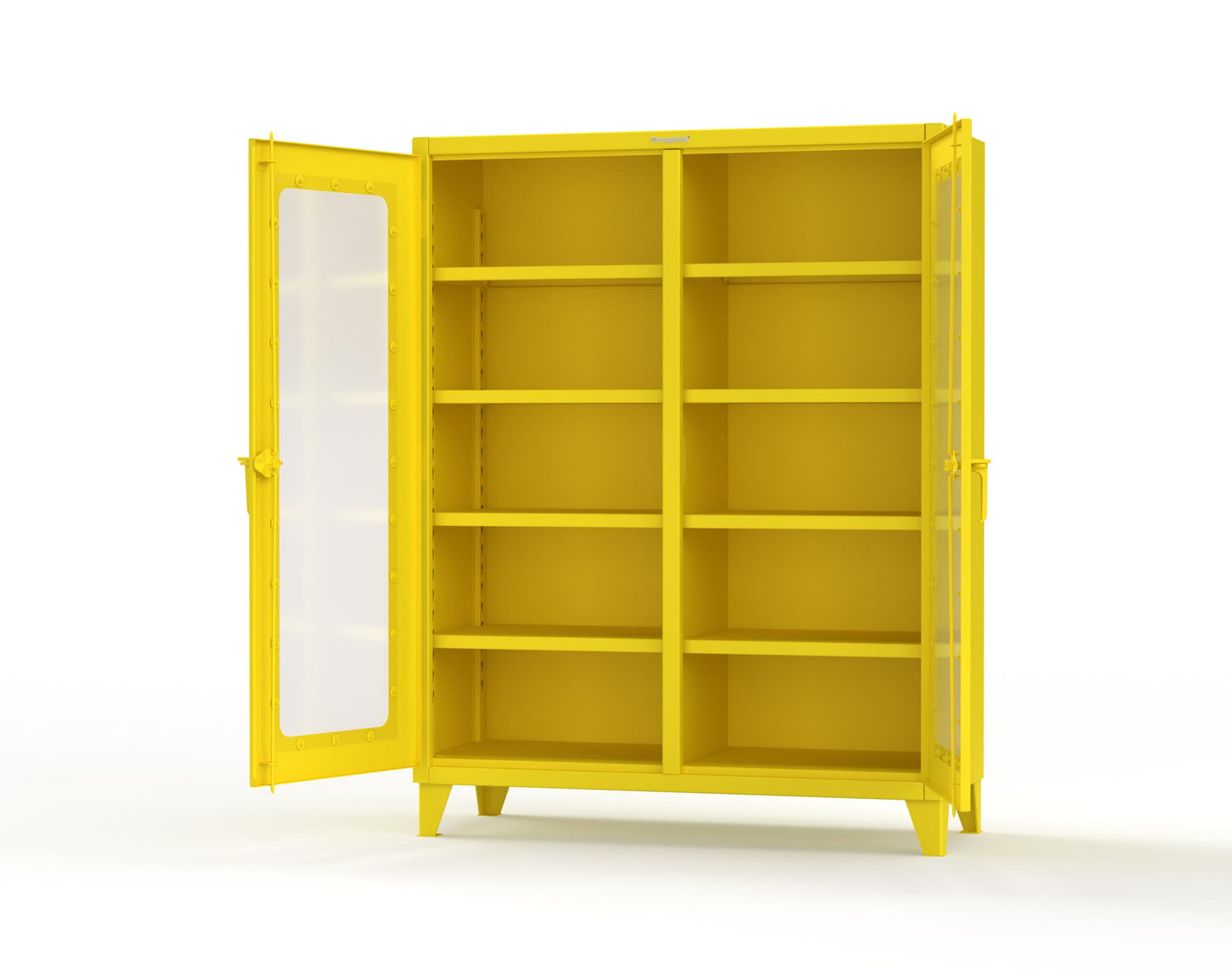 Extreme Duty 12 GA Clear View Double Shift Cabinet with 8 Shelves - 60 In. W x 24 In. D x 78 In. H - 56-DS-LD-248-1021