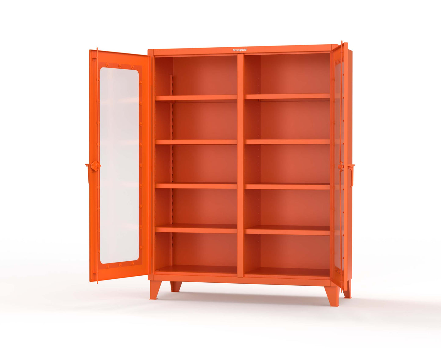 Extreme Duty 12 GA Clear View Double Shift Cabinet with 8 Shelves - 60 In. W x 24 In. D x 78 In. H - 56-DS-LD-248-2009