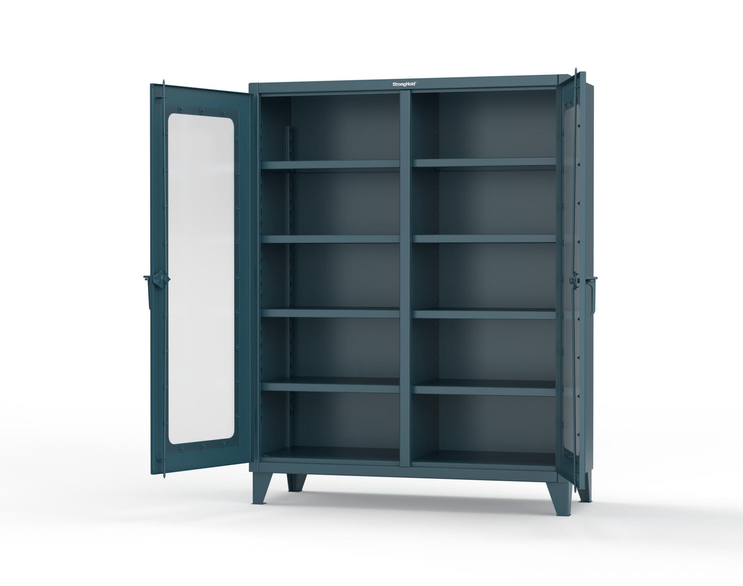 Extreme Duty 12 GA Clear View Double Shift Cabinet with 8 Shelves - 60 In. W x 24 In. D x 78 In. H - 56-DS-LD-248-5001