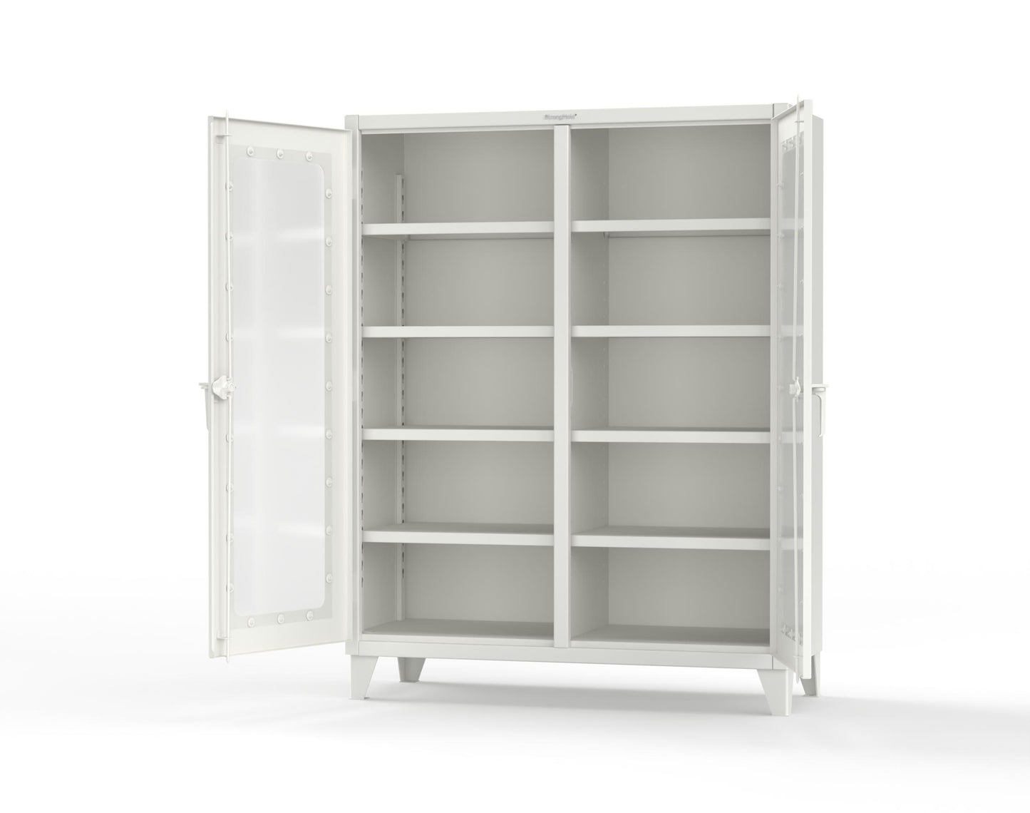 Extreme Duty 12 GA Clear View Double Shift Cabinet with 8 Shelves - 60 In. W x 24 In. D x 78 In. H - 56-DS-LD-248-9003
