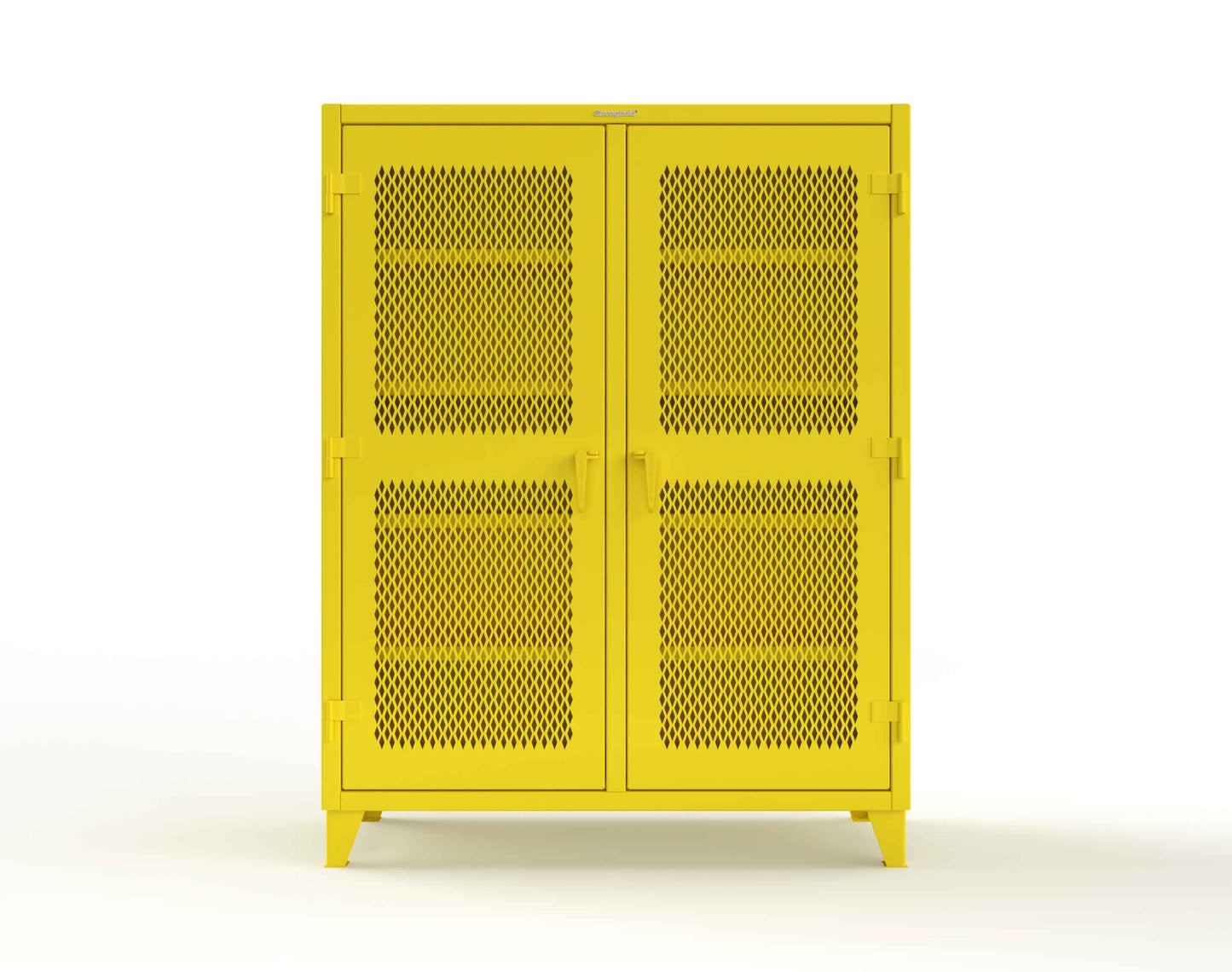 Extreme Duty 12 GA Ventilated (Diamond) Double Shift Cabinet with 8 Shelves - 60 In. W x 24 In. D x 78 In. H - 56-DS-V-248-1021