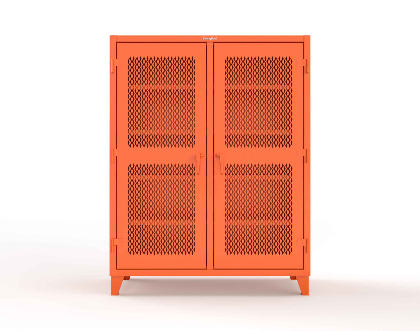 Extreme Duty 12 GA Ventilated (Diamond) Double Shift Cabinet with 8 Shelves - 60 In. W x 24 In. D x 78 In. H - 56-DS-V-248-2009