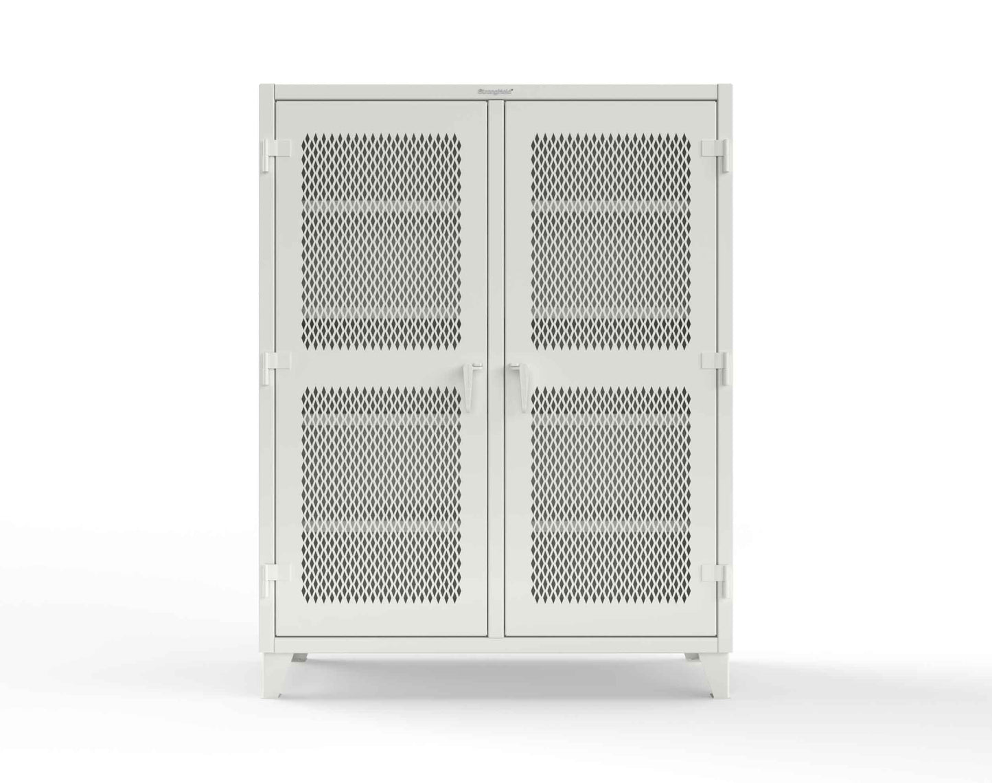 Extreme Duty 12 GA Ventilated (Diamond) Double Shift Cabinet with 8 Shelves - 60 In. W x 24 In. D x 78 In. H - 56-DS-V-248-9003