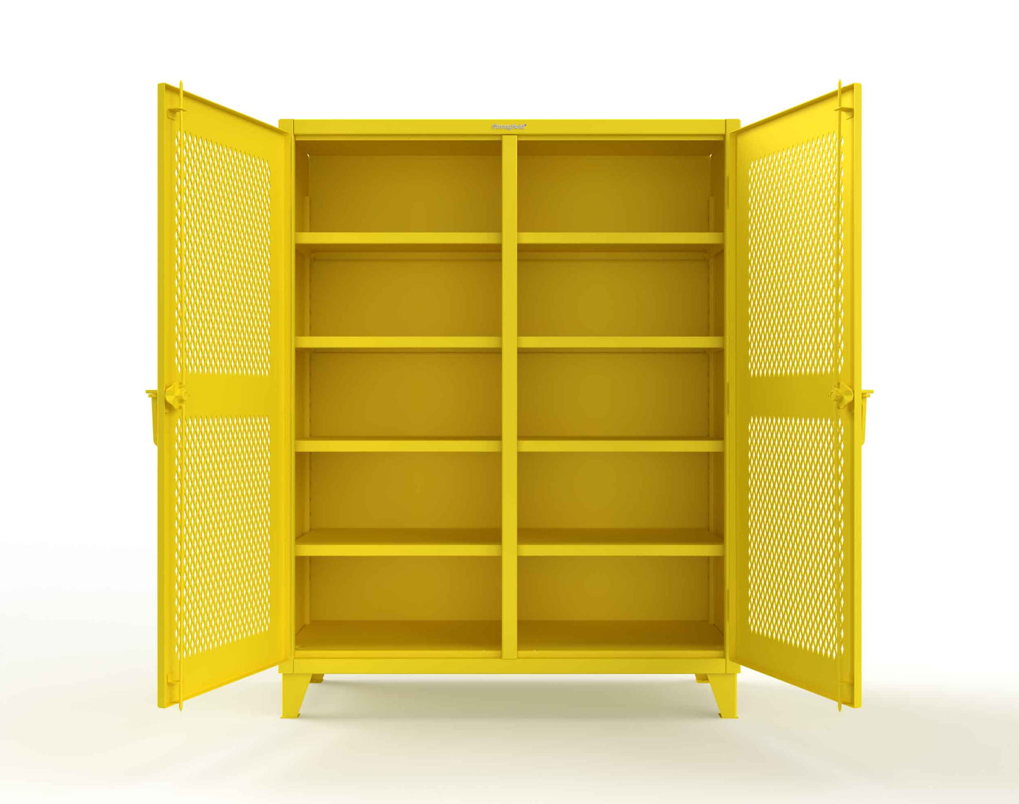 Extreme Duty 12 GA Ventilated (Diamond) Double Shift Cabinet with 8 Shelves - 60 In. W x 24 In. D x 78 In. H - 56-DS-V-248-1021