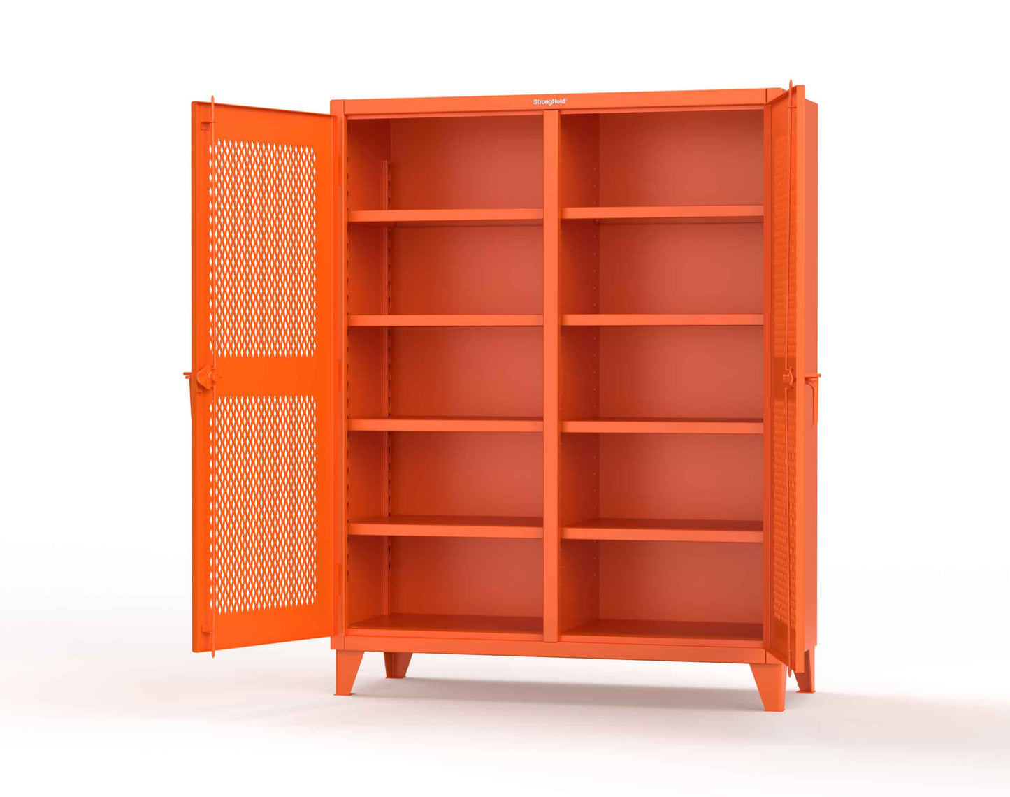 Extreme Duty 12 GA Ventilated (Diamond) Double Shift Cabinet with 8 Shelves - 60 In. W x 24 In. D x 78 In. H - 56-DS-V-248-2009