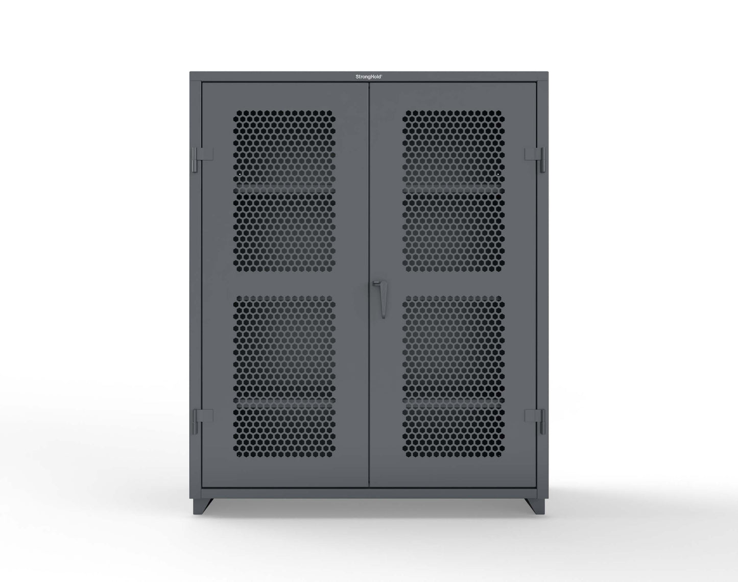 Extra Heavy Duty 14 GA Cabinet with Ventilated (Hex) Doors - 60 In. W x 24 In. D x 75 In. H - 56-H-243-L-7024