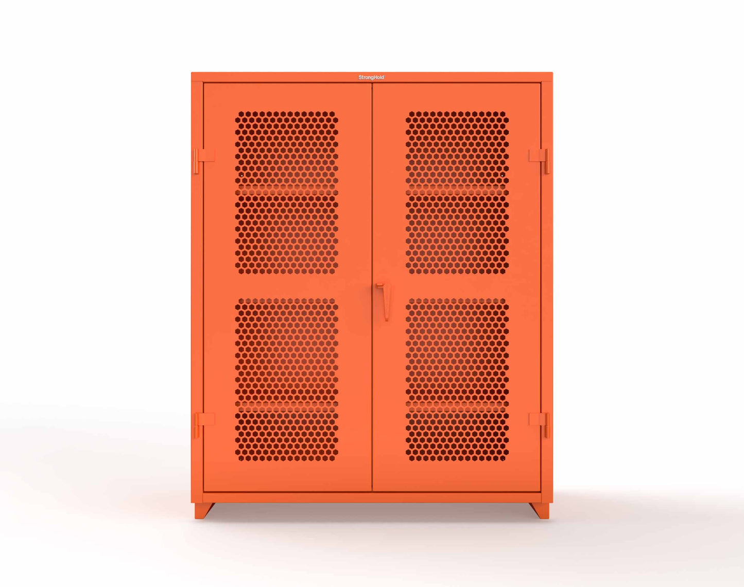 Extra Heavy Duty 14 GA Cabinet with Ventilated (Hex) Doors - 60 In. W x 24 In. D x 75 In. H - 56-H-243-L-2009