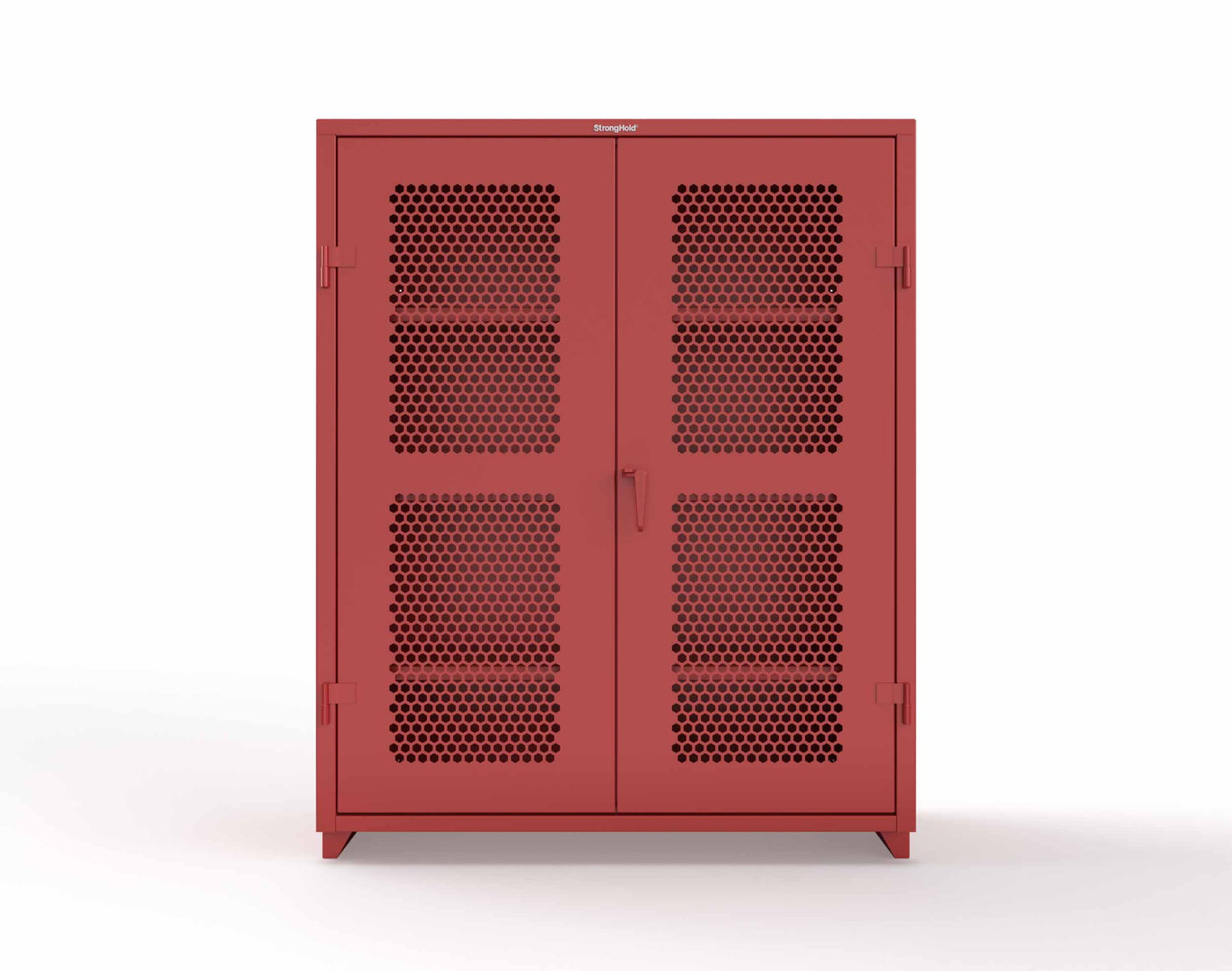 Extra Heavy Duty 14 GA Cabinet with Ventilated (Hex) Doors - 60 In. W x 24 In. D x 75 In. H - 56-H-243-L-3001