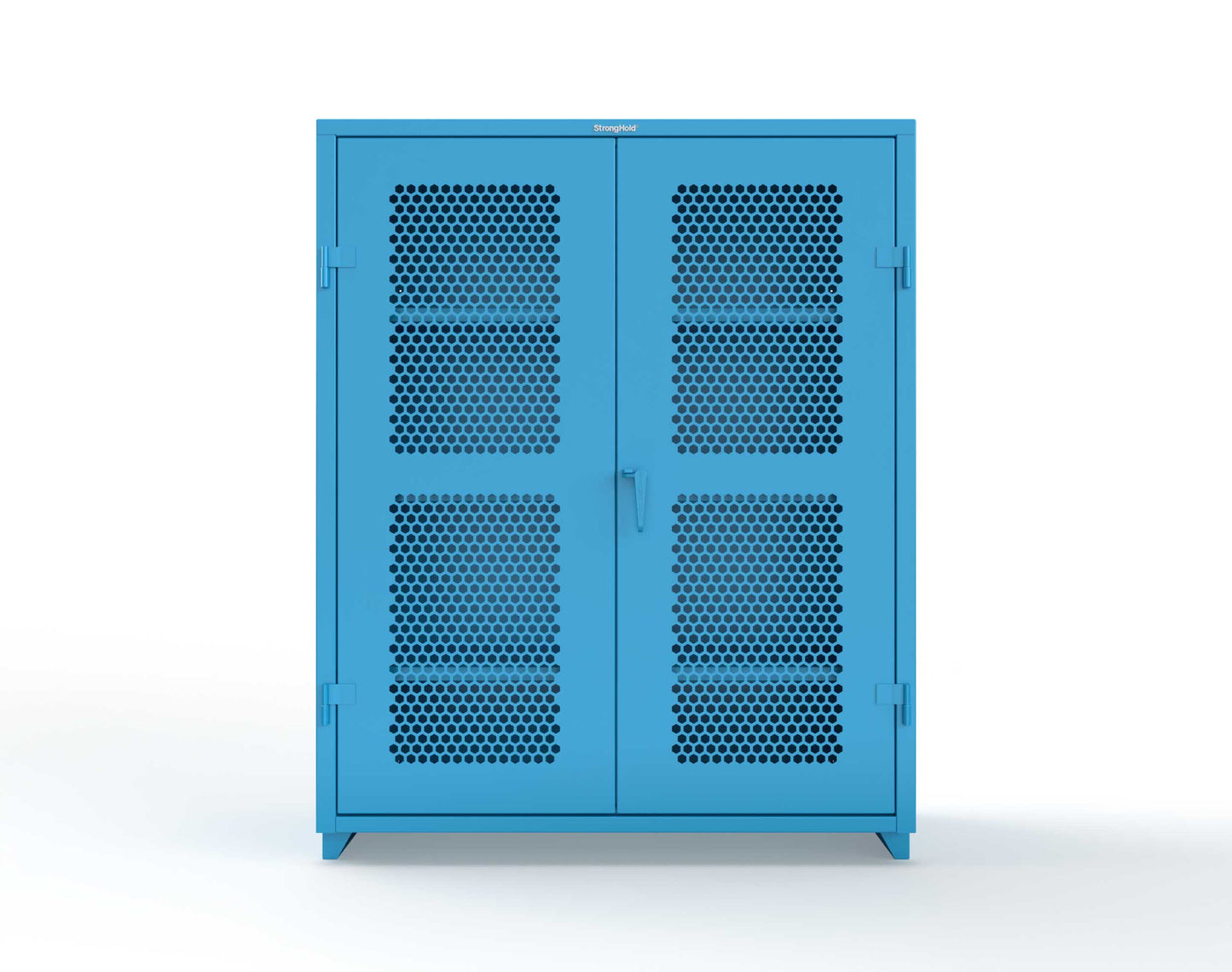 Extra Heavy Duty 14 GA Cabinet with Ventilated (Hex) Doors - 60 In. W x 24 In. D x 75 In. H - 56-H-243-L-5012