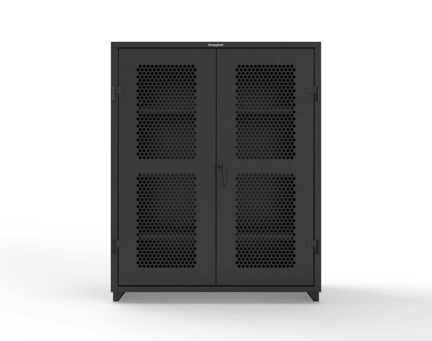 Extra Heavy Duty 14 GA Cabinet with Ventilated (Hex) Doors - 60 In. W x 24 In. D x 75 In. H - 56-H-243-L-9005