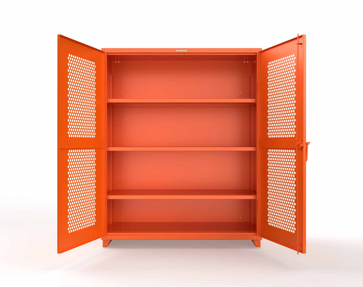 Extra Heavy Duty 14 GA Cabinet with Ventilated (Hex) Doors - 60 In. W x 24 In. D x 75 In. H - 56-H-243-L-2009